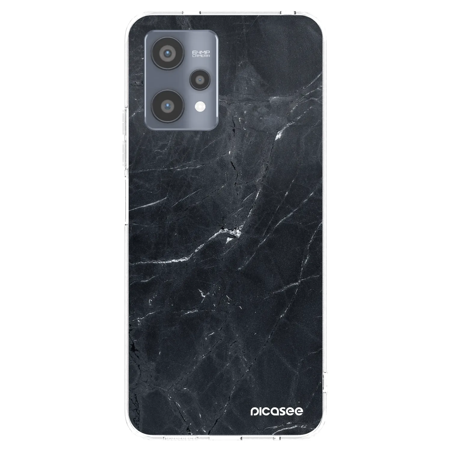 Picasee átlátszó szilikon tok az alábbi mobiltelefonokra Realme 9 Pro 5G - Black marble