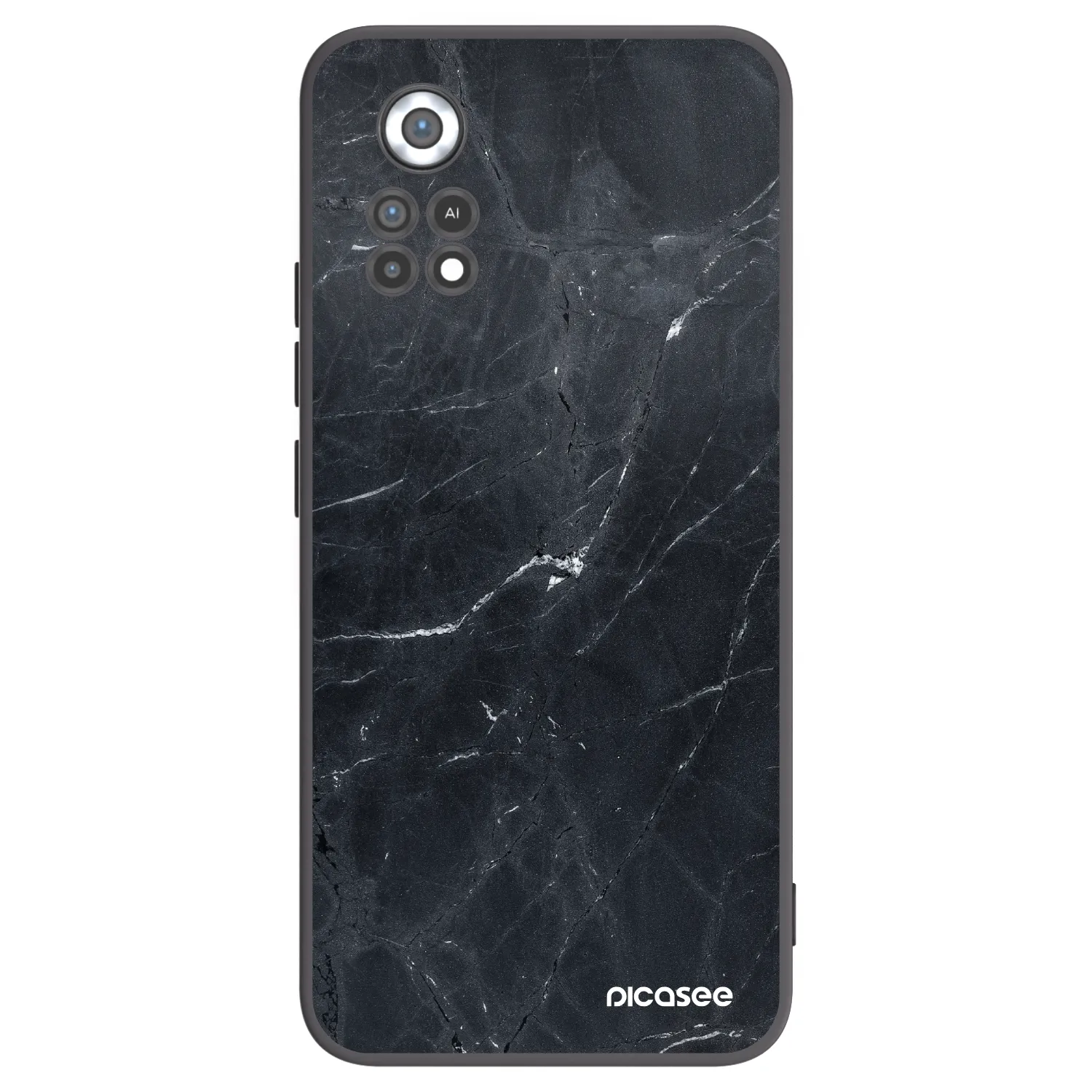 Picasee fekete szilikon tok az alábbi mobiltelefonokra Xiaomi Poco X4 Pro 5G - Black marble