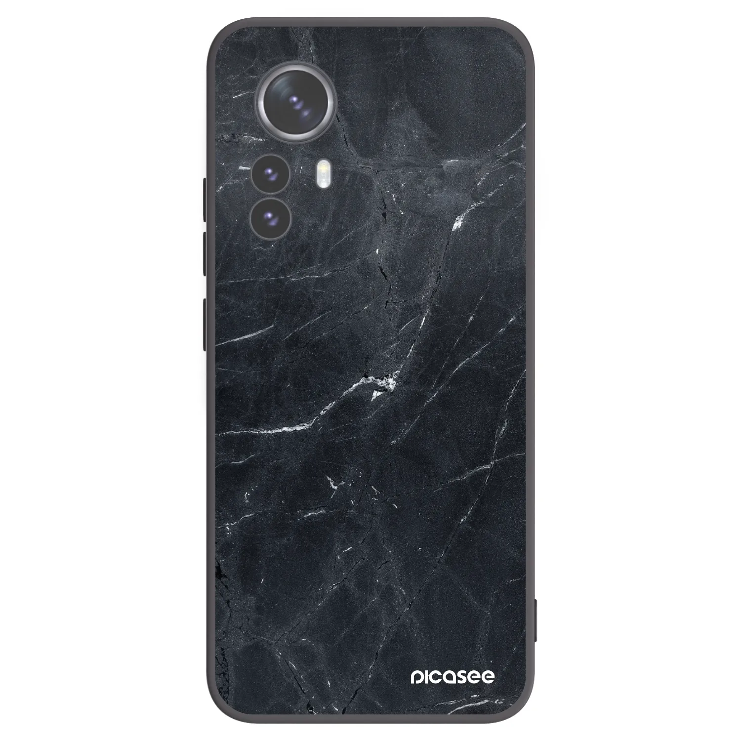 Picasee fekete szilikon tok az alábbi mobiltelefonokra Xiaomi 12 Pro - Black marble