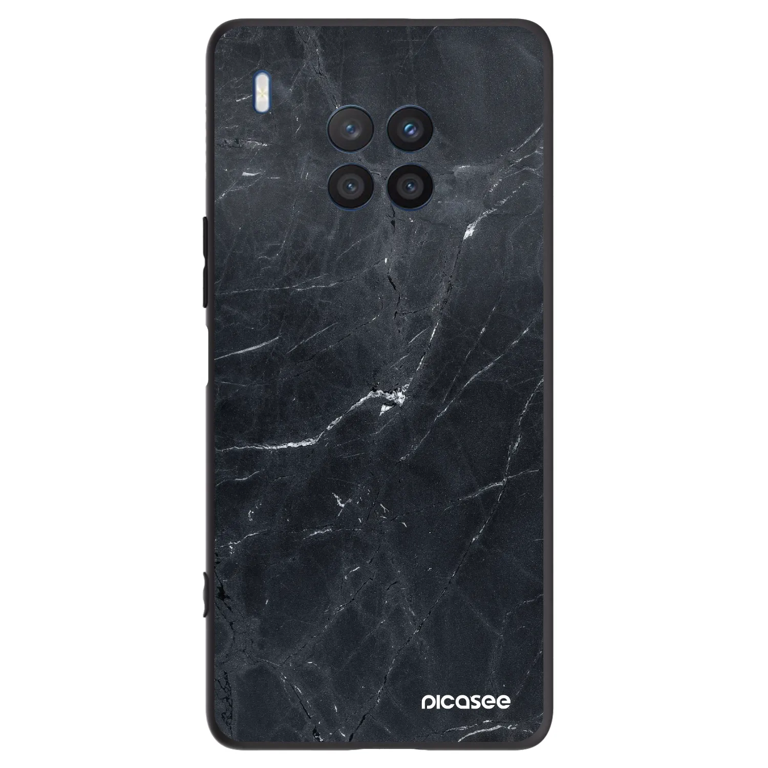 Picasee fekete szilikon tok az alábbi mobiltelefonokra Honor 50 Lite - Black marble