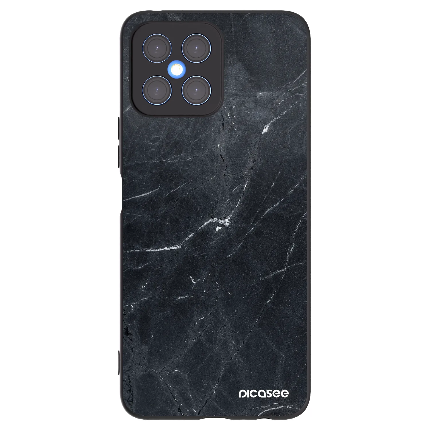Picasee fekete szilikon tok az alábbi mobiltelefonokra Honor X8 4G - Black marble