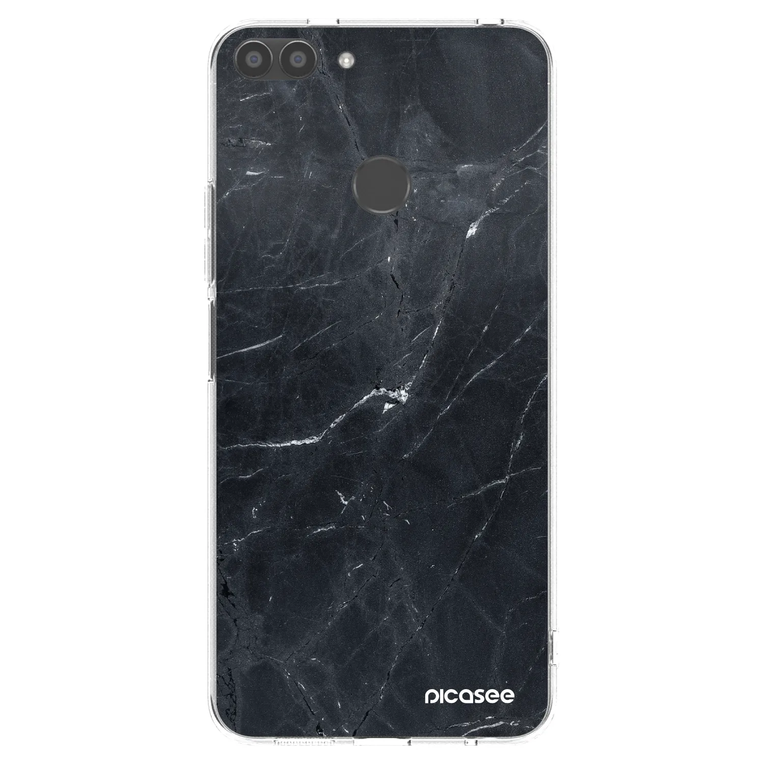 Picasee átlátszó szilikon tok az alábbi mobiltelefonokra Huawei P Smart - Black marble