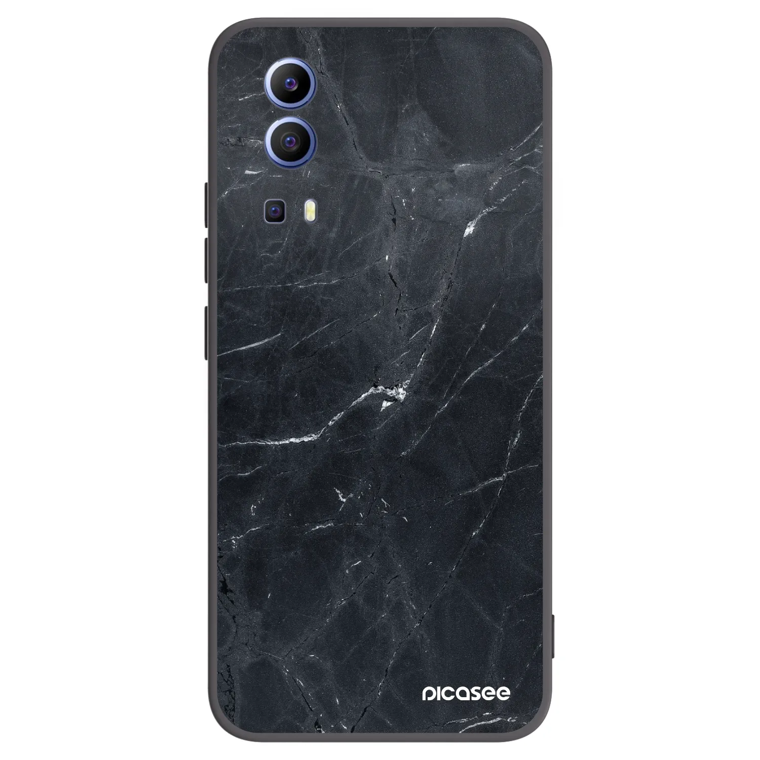 Picasee fekete szilikon tok az alábbi mobiltelefonokra Vivo Y52 5G - Black marble