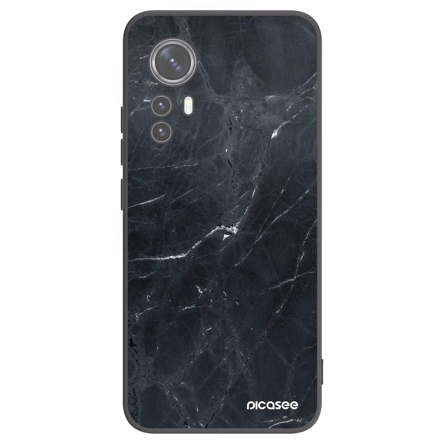 Picasee fekete szilikon tok az alábbi mobiltelefonokra Xiaomi 12X - Black marble
