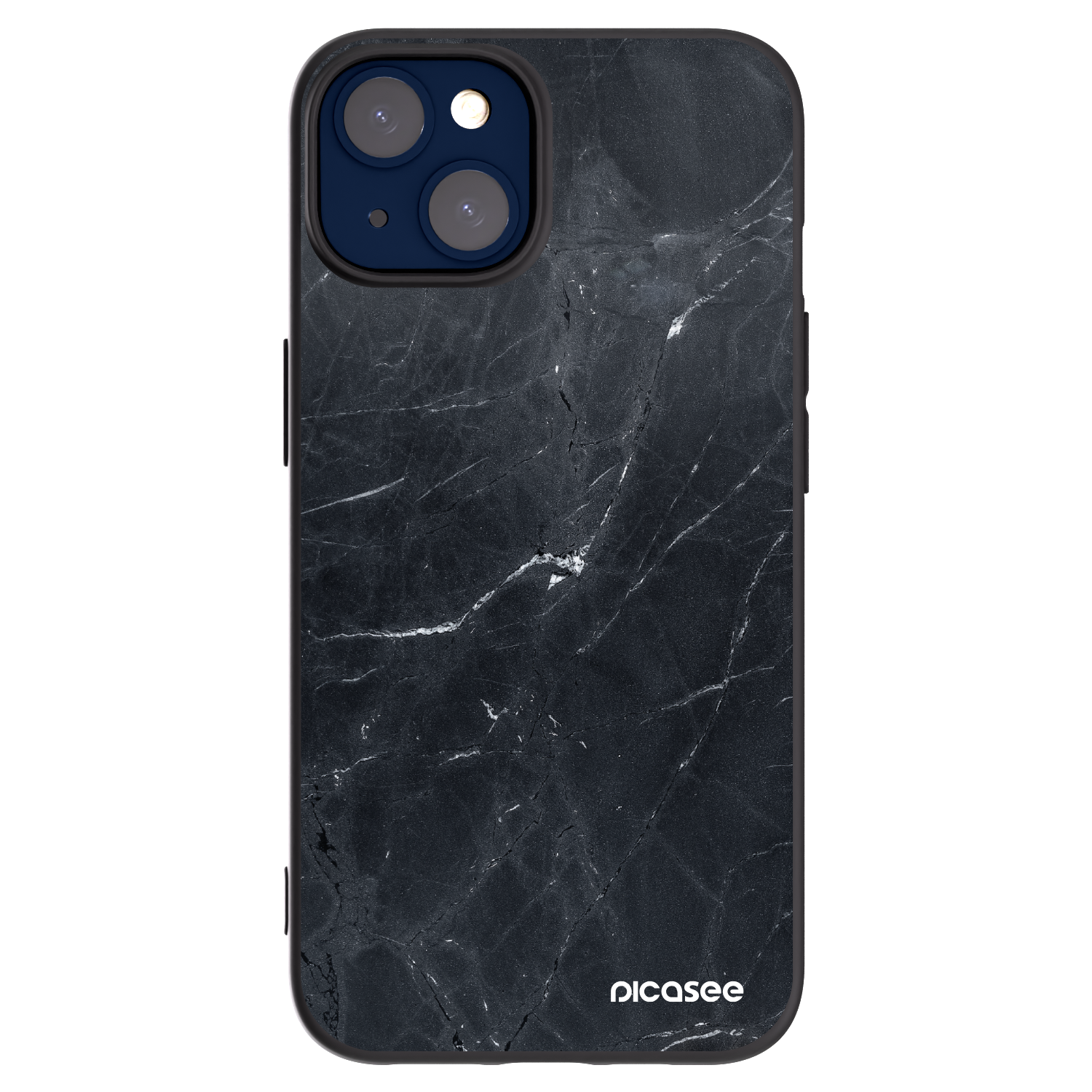 Picasee fekete szilikon tok az alábbi mobiltelefonokra Apple iPhone 14 - Black marble