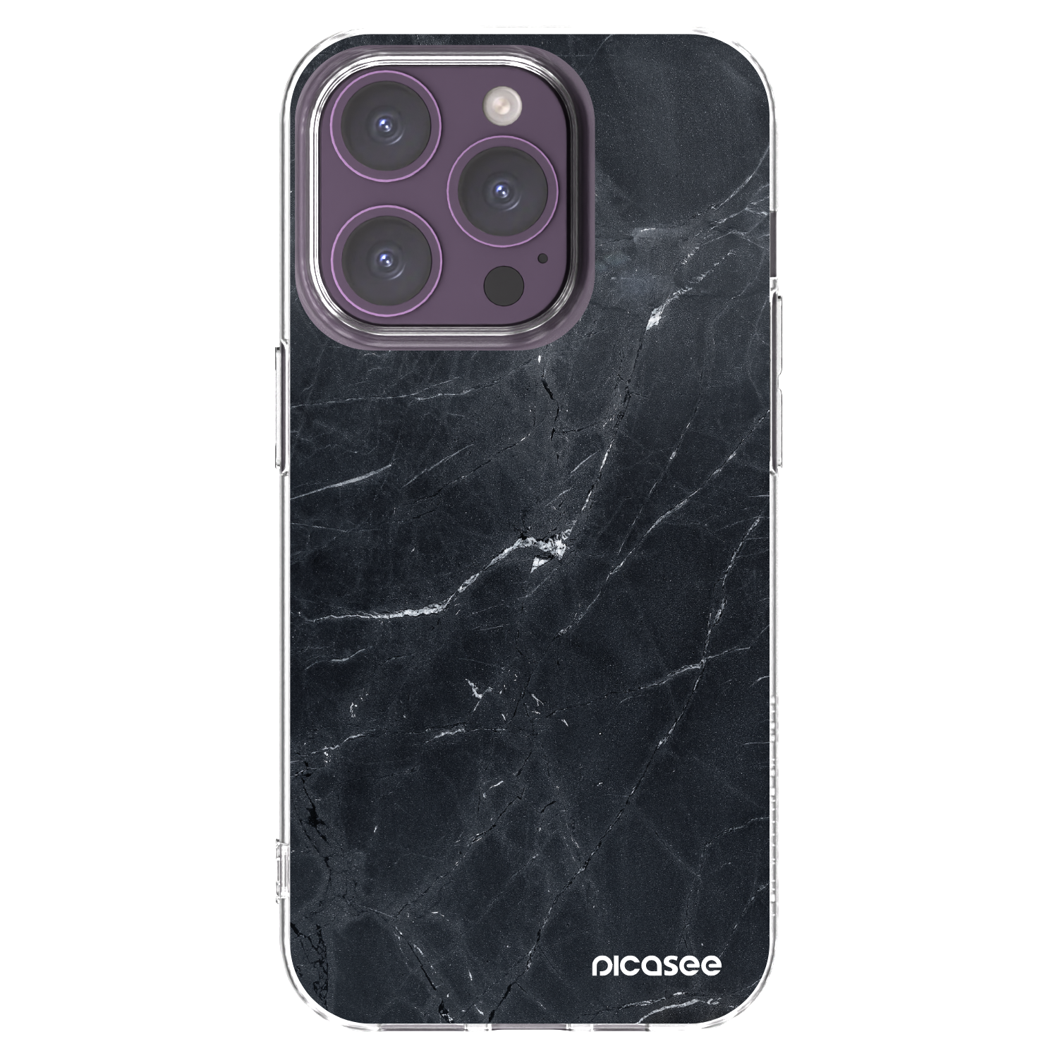 Picasee átlátszó szilikon tok az alábbi mobiltelefonokra Apple iPhone 14 Pro - Black marble