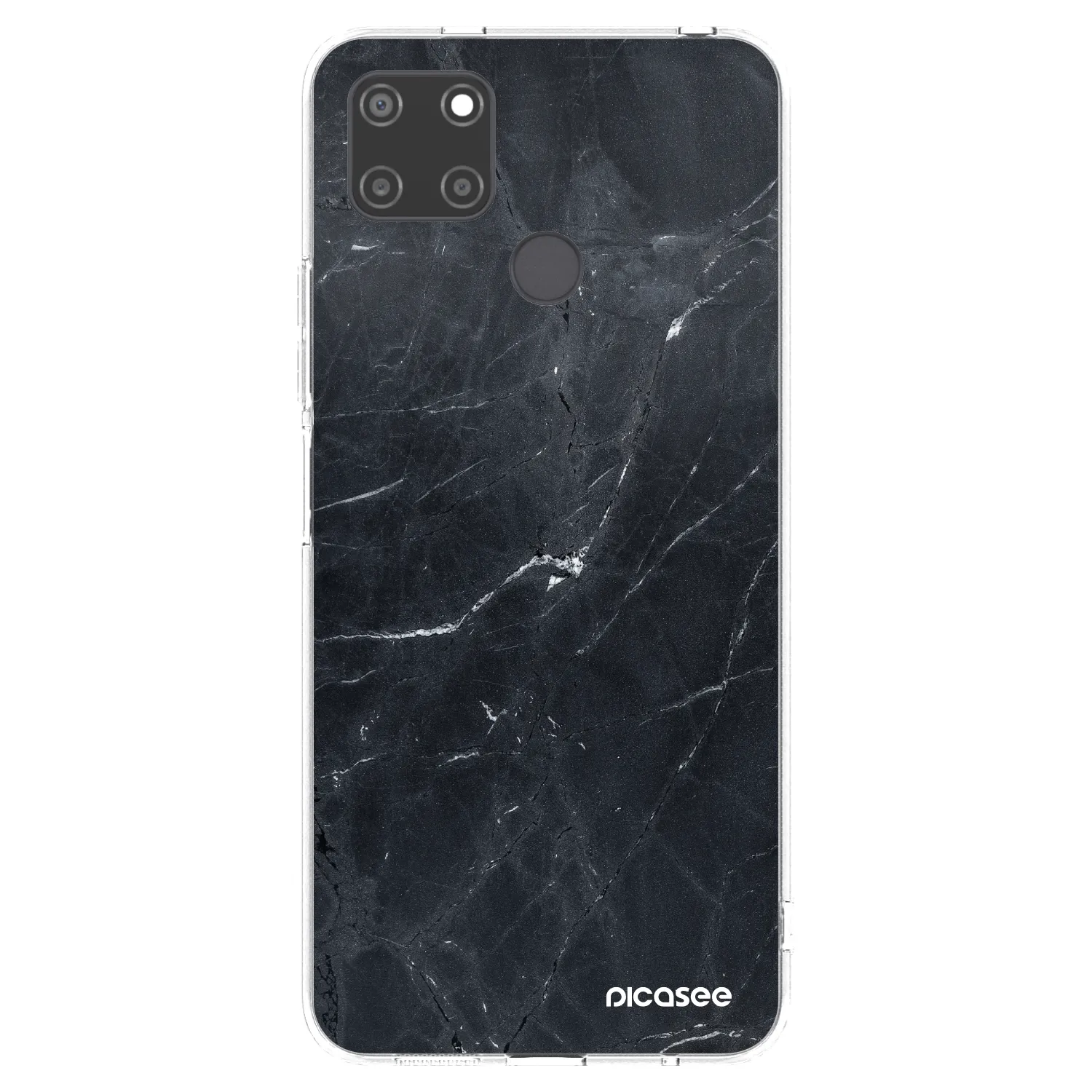 Picasee átlátszó szilikon tok az alábbi mobiltelefonokra Realme C21Y - Black marble