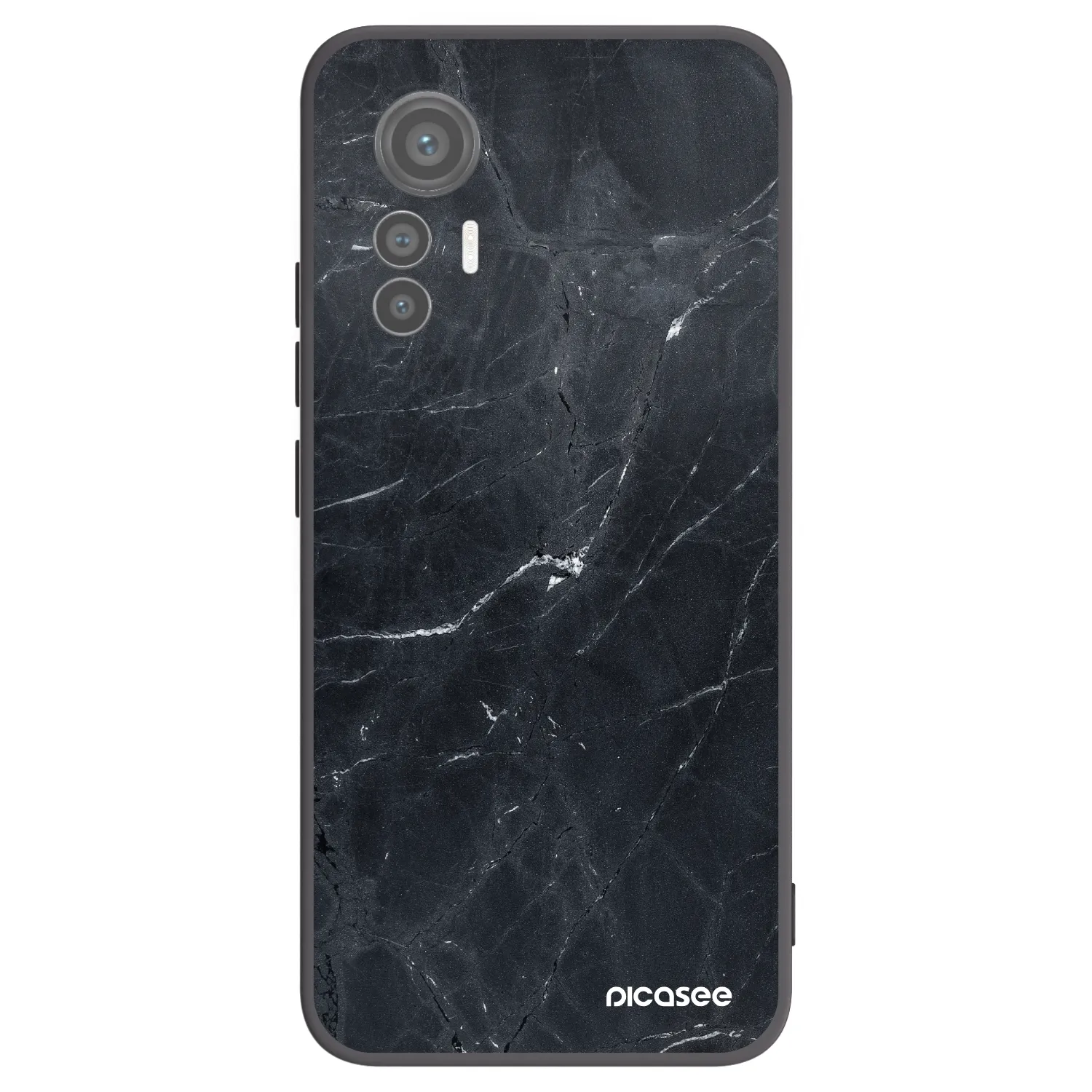 Picasee fekete szilikon tok az alábbi mobiltelefonokra Xiaomi 12 Lite - Black marble