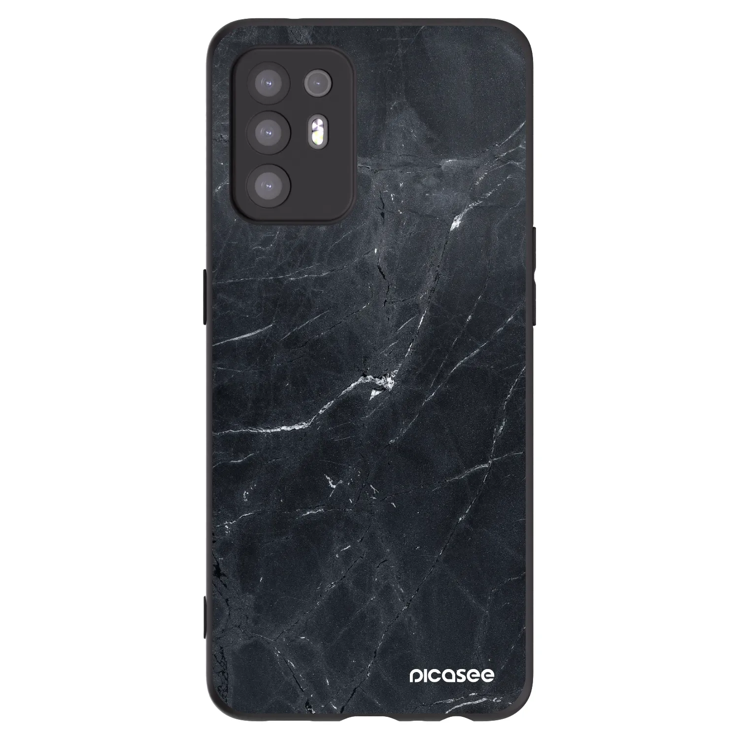 Picasee fekete szilikon tok az alábbi mobiltelefonokra OPPO A94 5G - Black marble