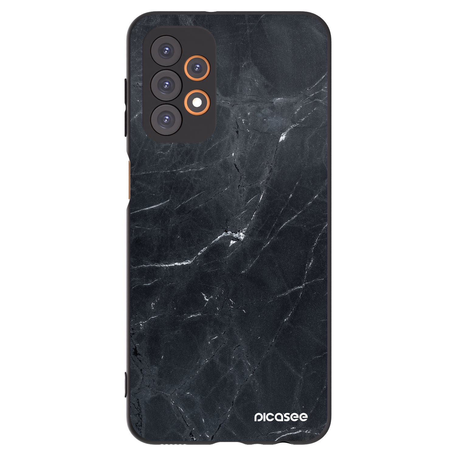 Picasee fekete szilikon tok az alábbi mobiltelefonokra Samsung Galaxy A23 A235F 4G - Black marble