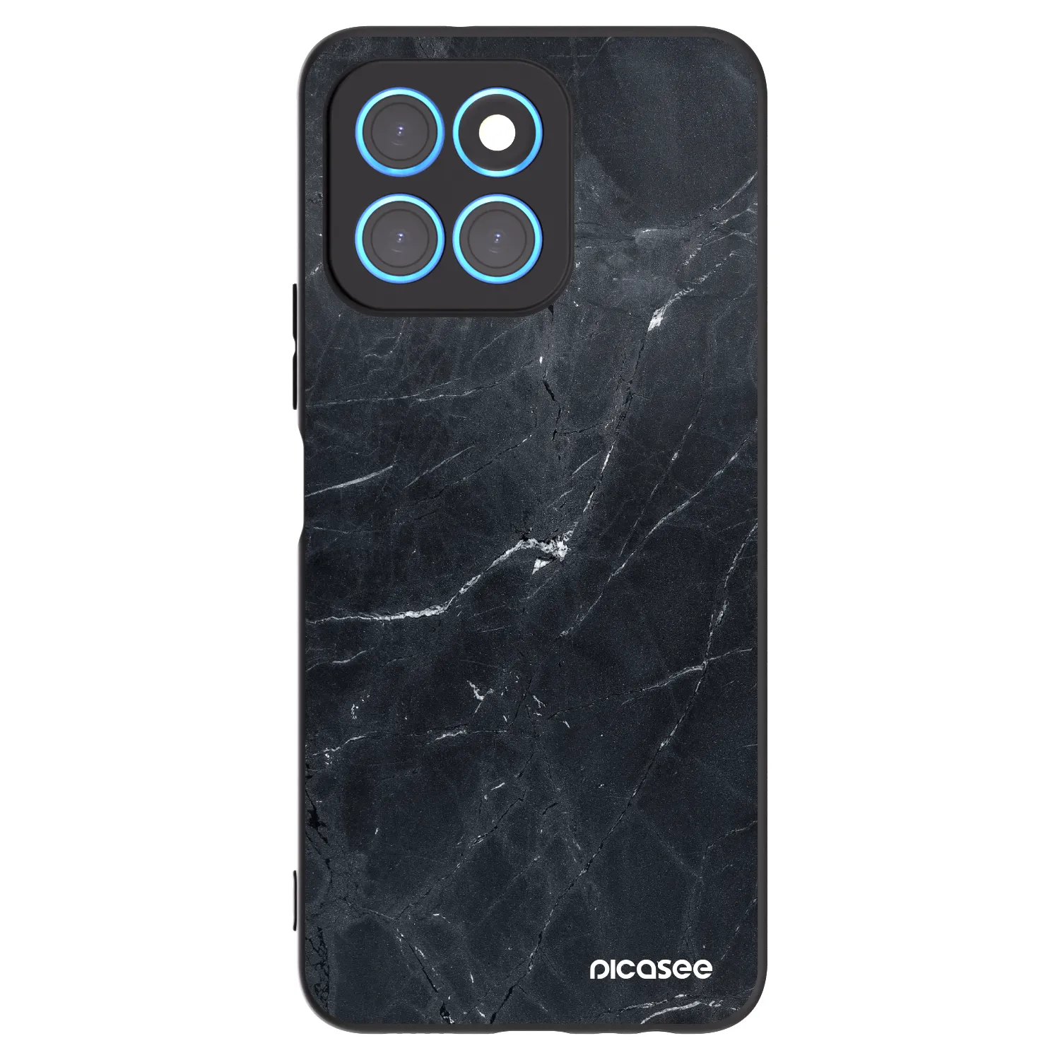 Picasee fekete szilikon tok az alábbi mobiltelefonokra Honor X6 - Black marble