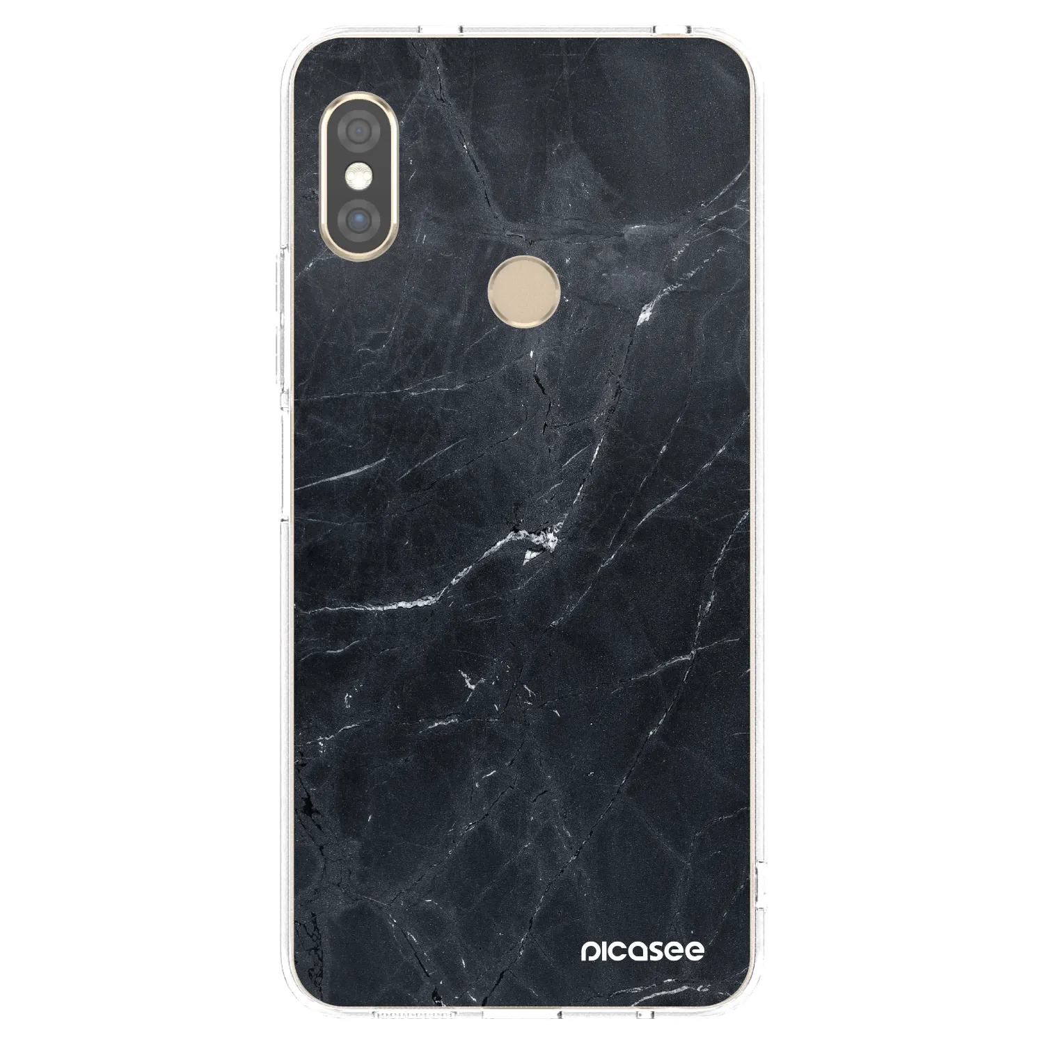 Picasee átlátszó szilikon tok az alábbi mobiltelefonokra Xiaomi Redmi Note 5 Global - Black marble
