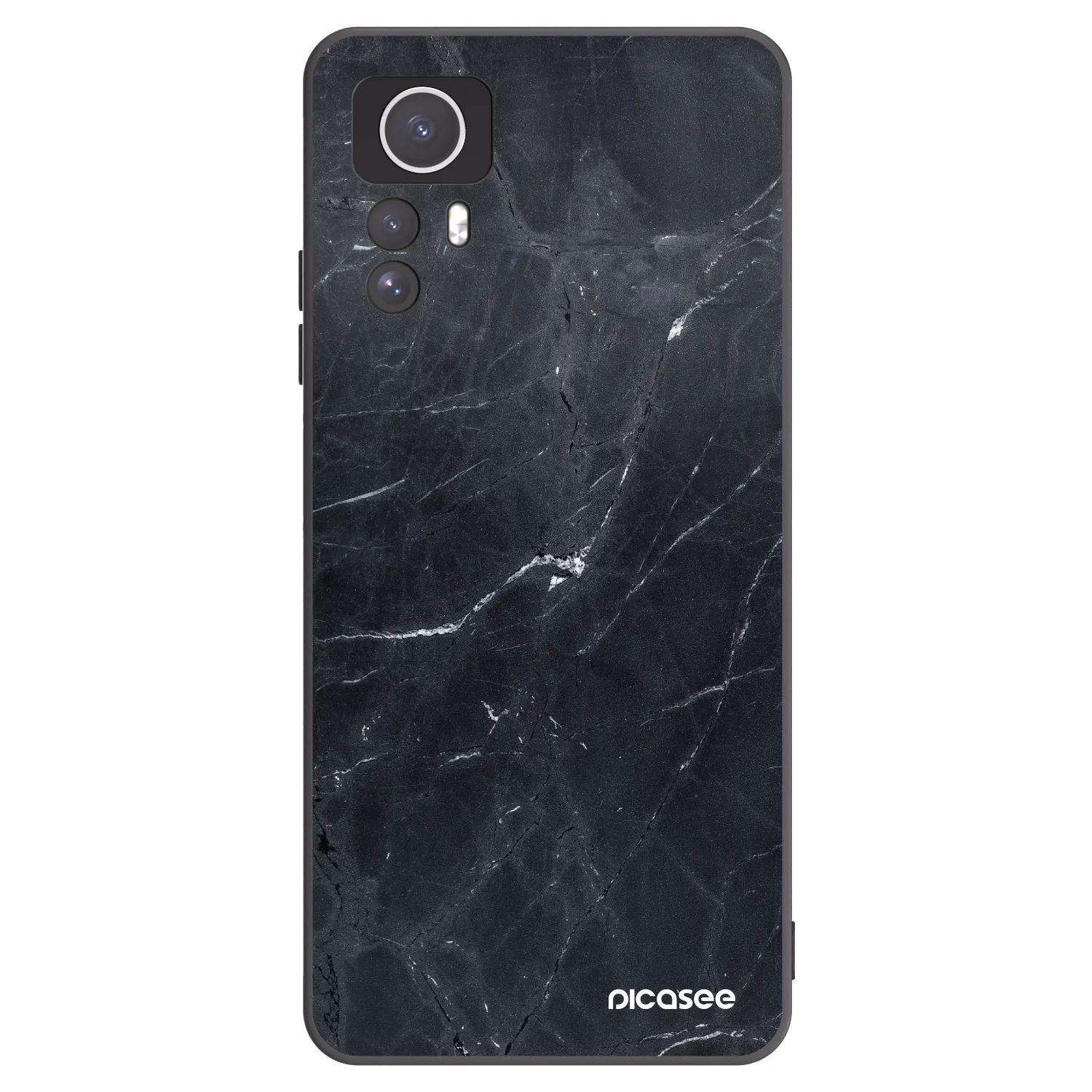 Picasee fekete szilikon tok az alábbi mobiltelefonokra Xiaomi Redmi Note 12S - Black marble
