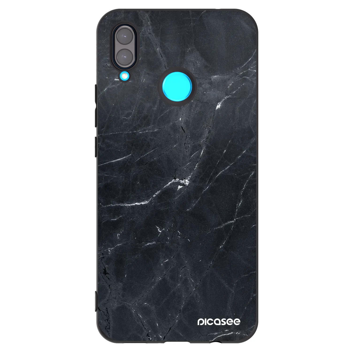 Picasee fekete szilikon tok az alábbi mobiltelefonokra Huawei Nova 3i - Black marble