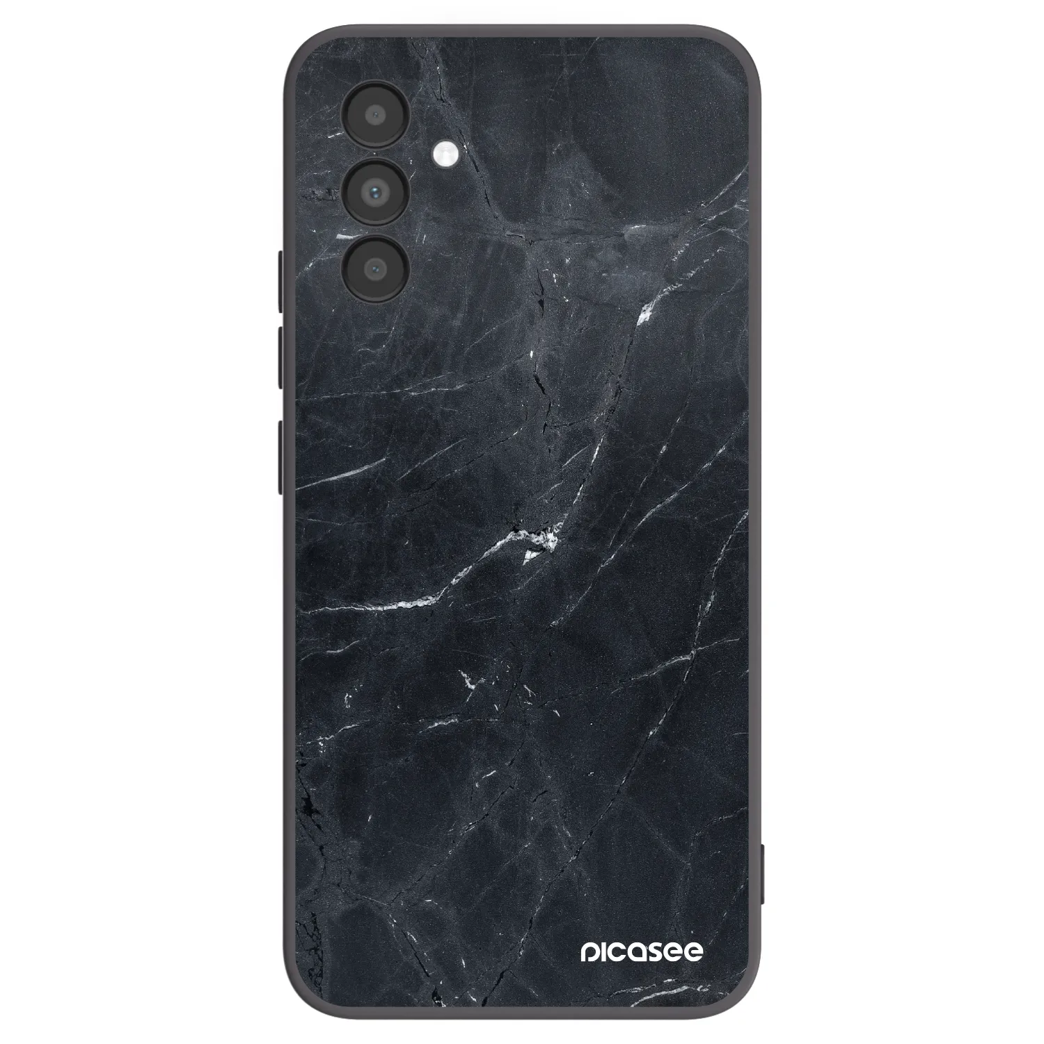 Picasee fekete szilikon tok az alábbi mobiltelefonokra Samsung Galaxy A04s A047F - Black marble