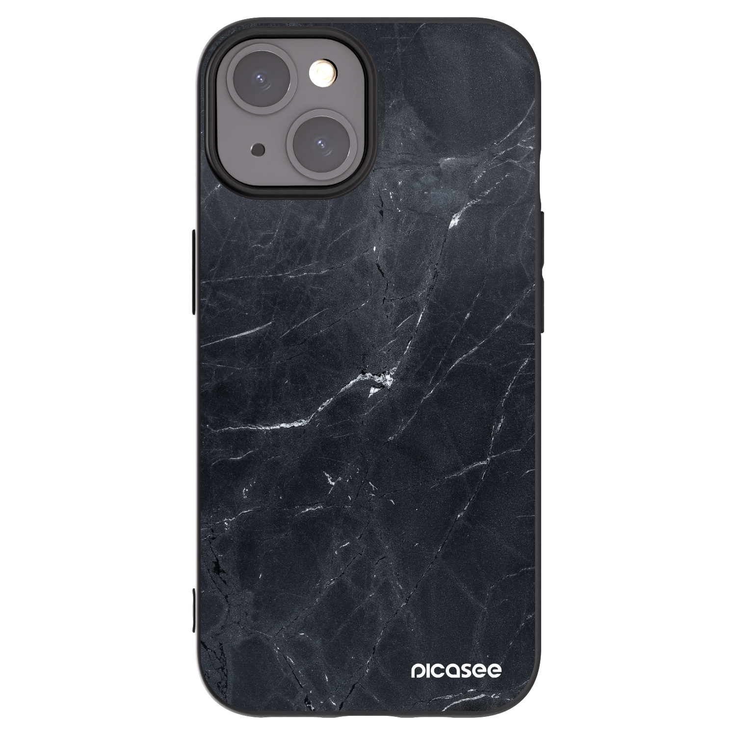 Picasee fekete szilikon tok az alábbi mobiltelefonokra Apple iPhone 15 - Black marble