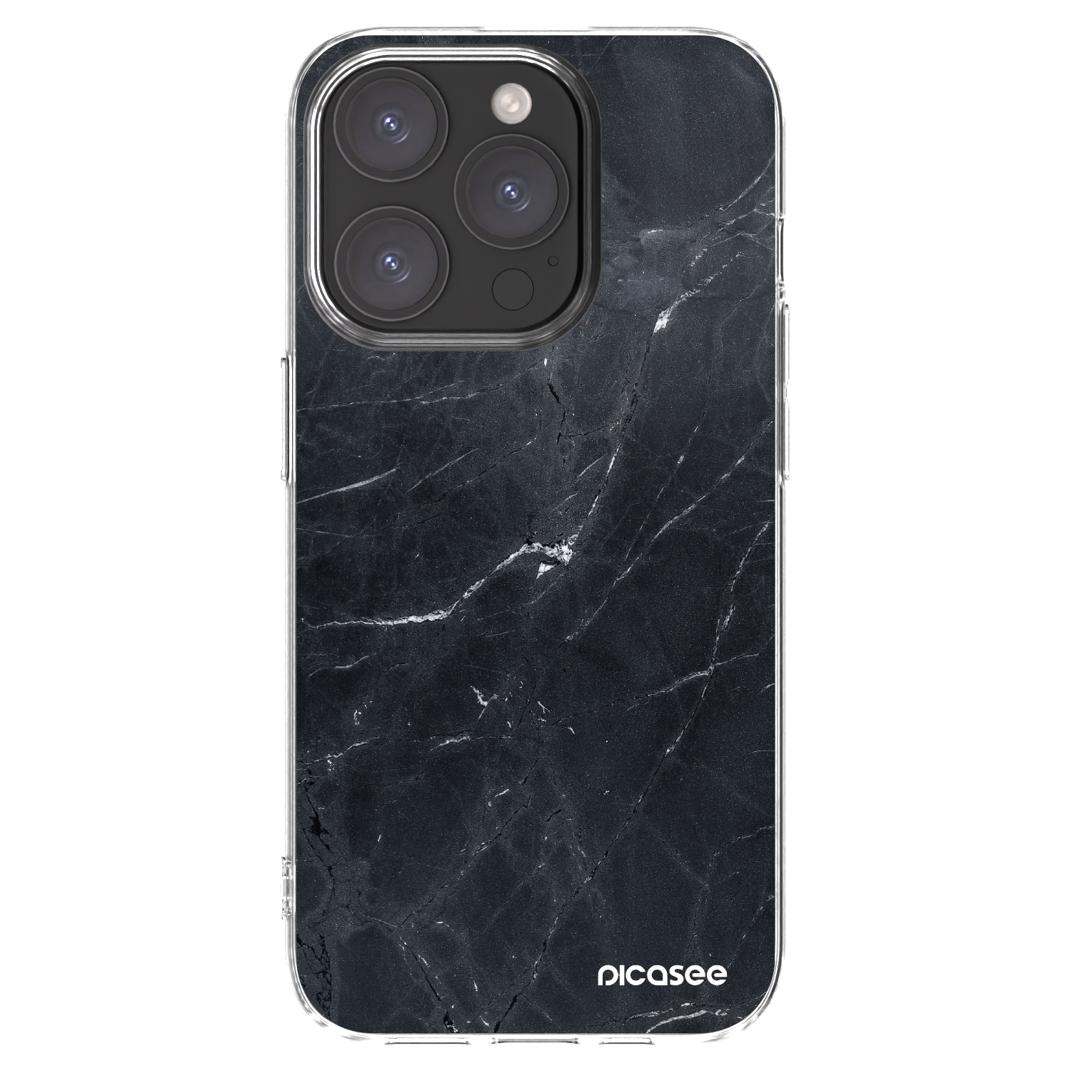 Picasee átlátszó szilikon tok az alábbi mobiltelefonokra Apple iPhone 15 Pro - Black marble