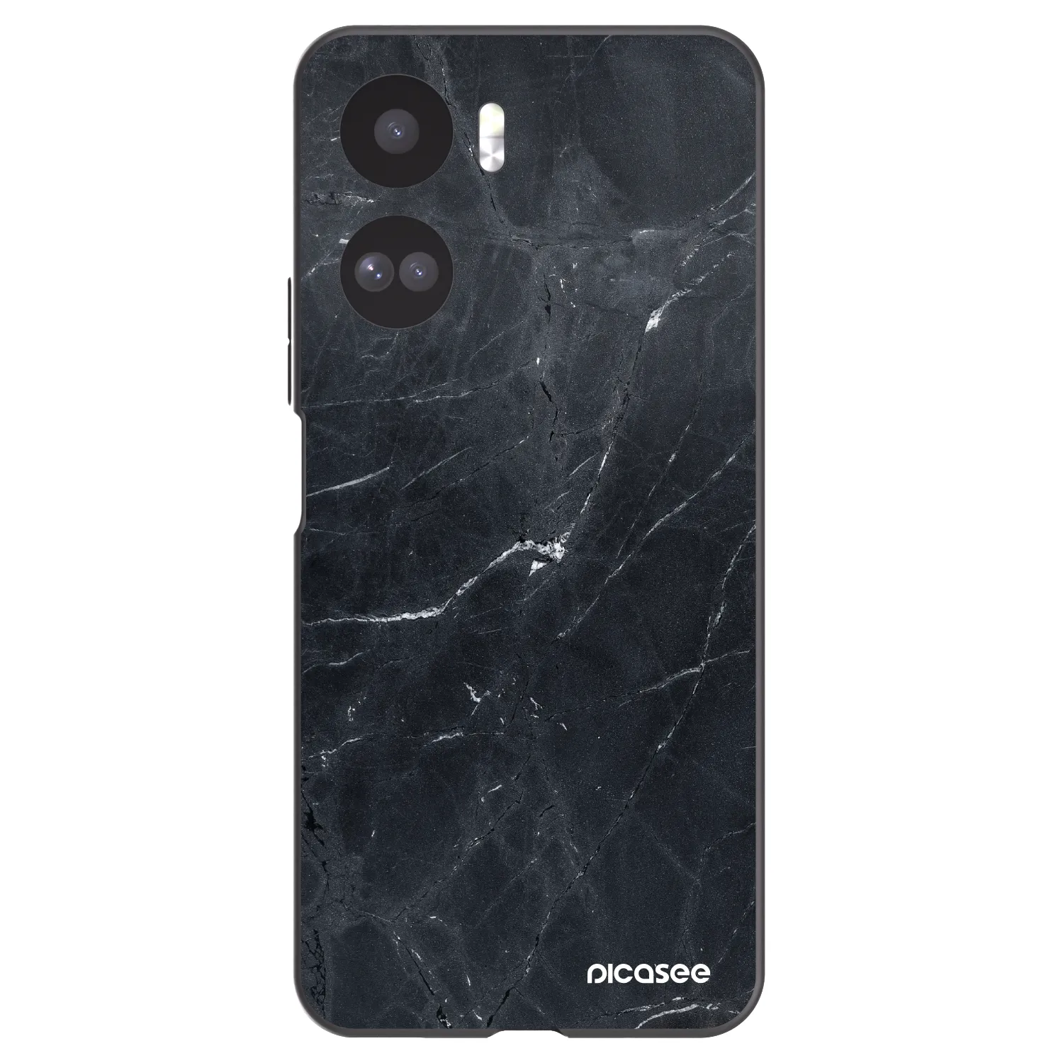 Picasee fekete szilikon tok az alábbi mobiltelefonokra Honor 90 Lite 5G - Black marble
