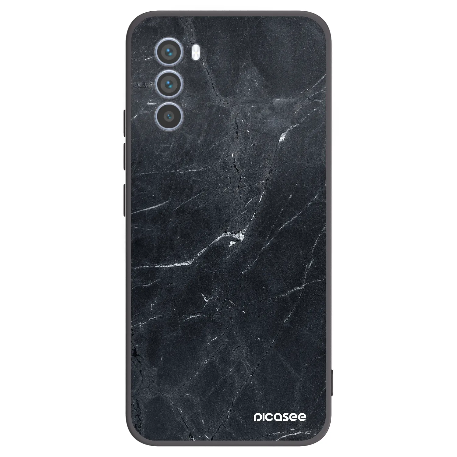 Picasee fekete szilikon tok az alábbi mobiltelefonokra Motorola Moto G62 - Black marble