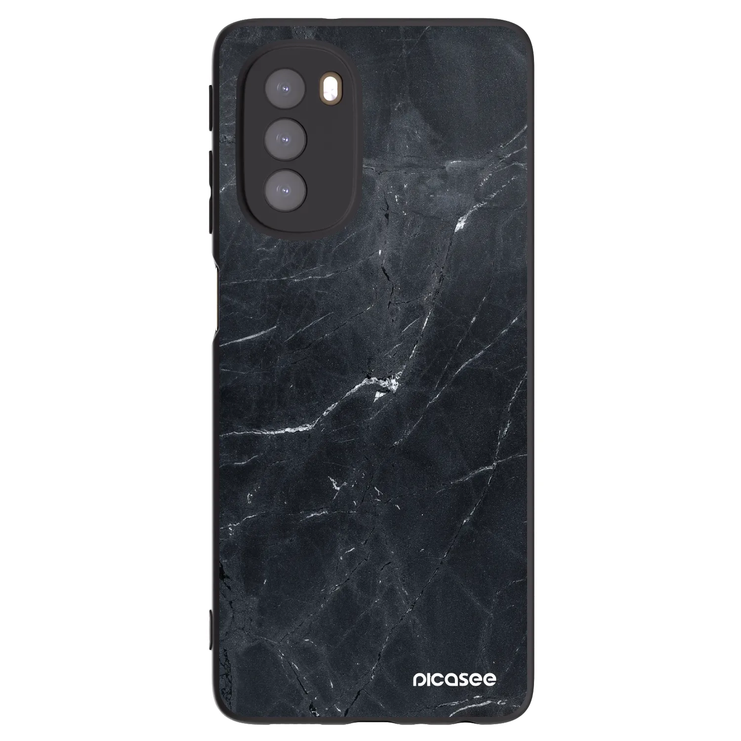 Picasee fekete szilikon tok az alábbi mobiltelefonokra Motorola Moto G51 - Black marble