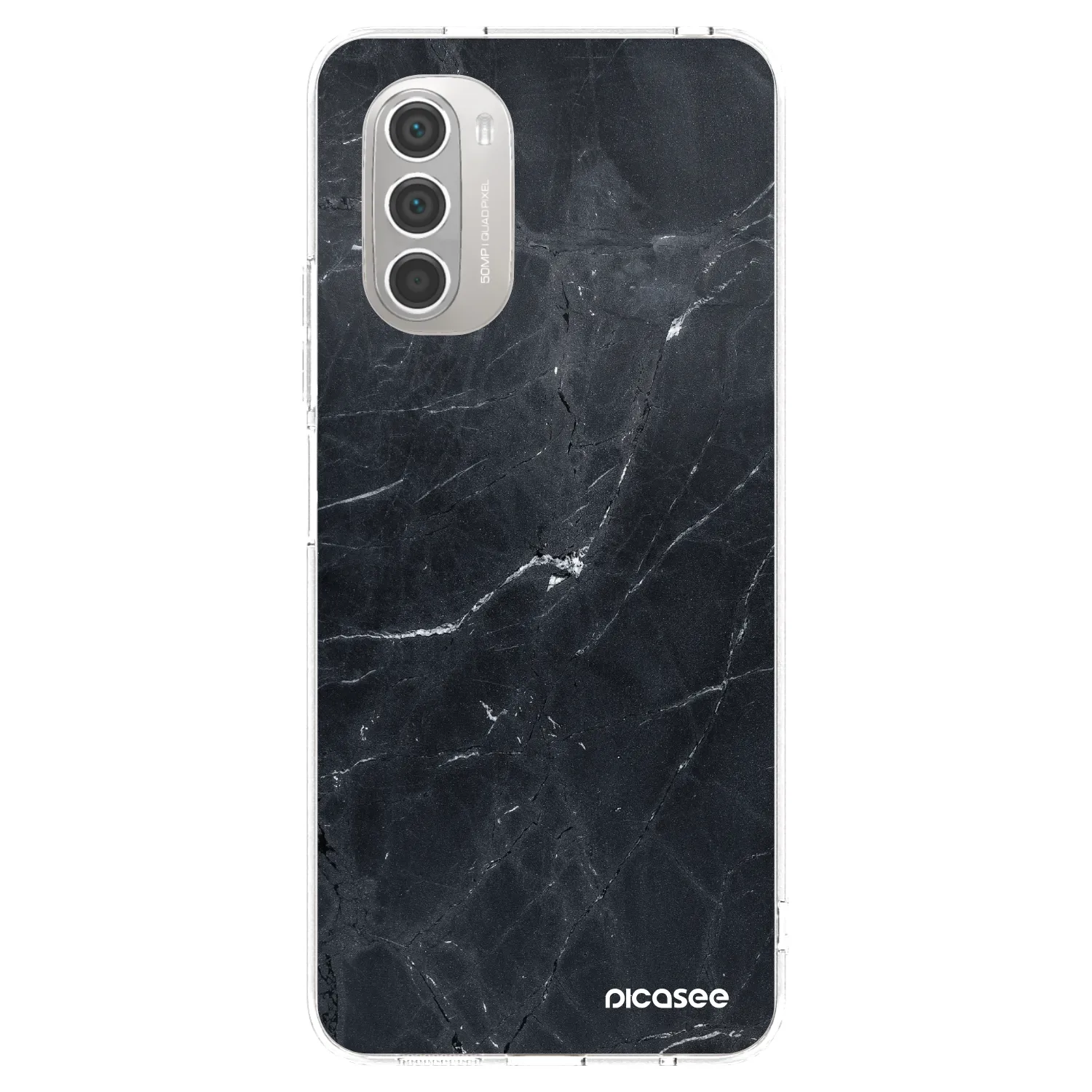 Picasee átlátszó szilikon tok az alábbi mobiltelefonokra Motorola Moto G51 - Black marble