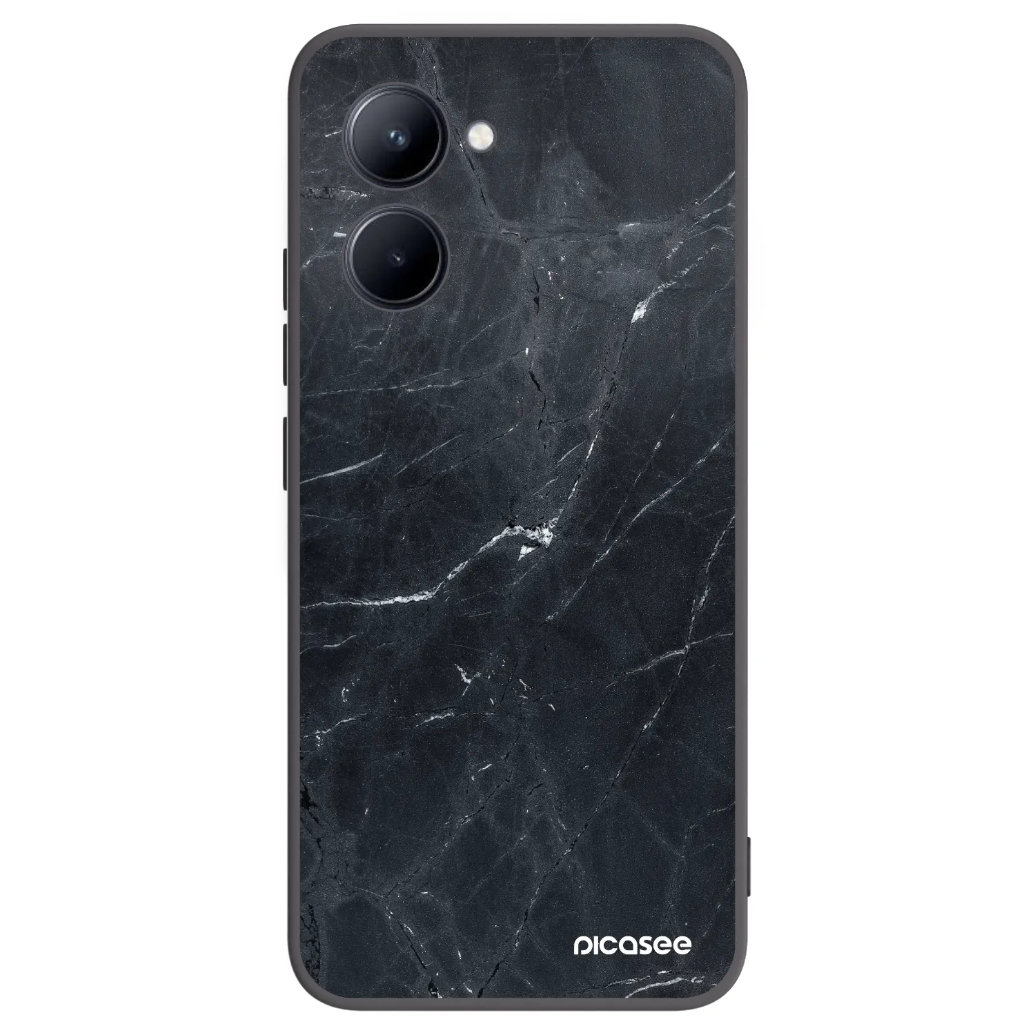 Picasee fekete szilikon tok az alábbi mobiltelefonokra Realme C33 (2023) - Black marble