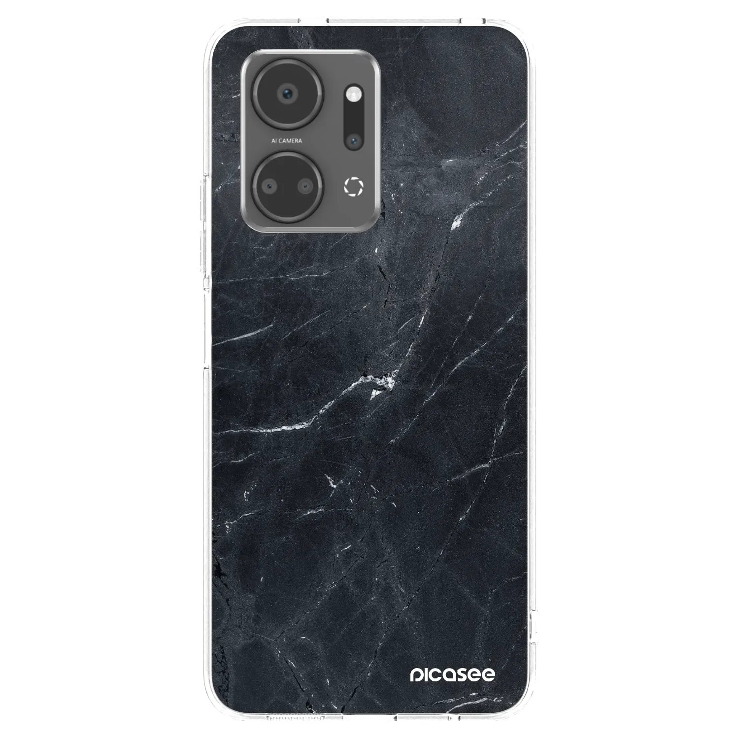 Picasee átlátszó szilikon tok az alábbi mobiltelefonokra Honor X7a - Black marble
