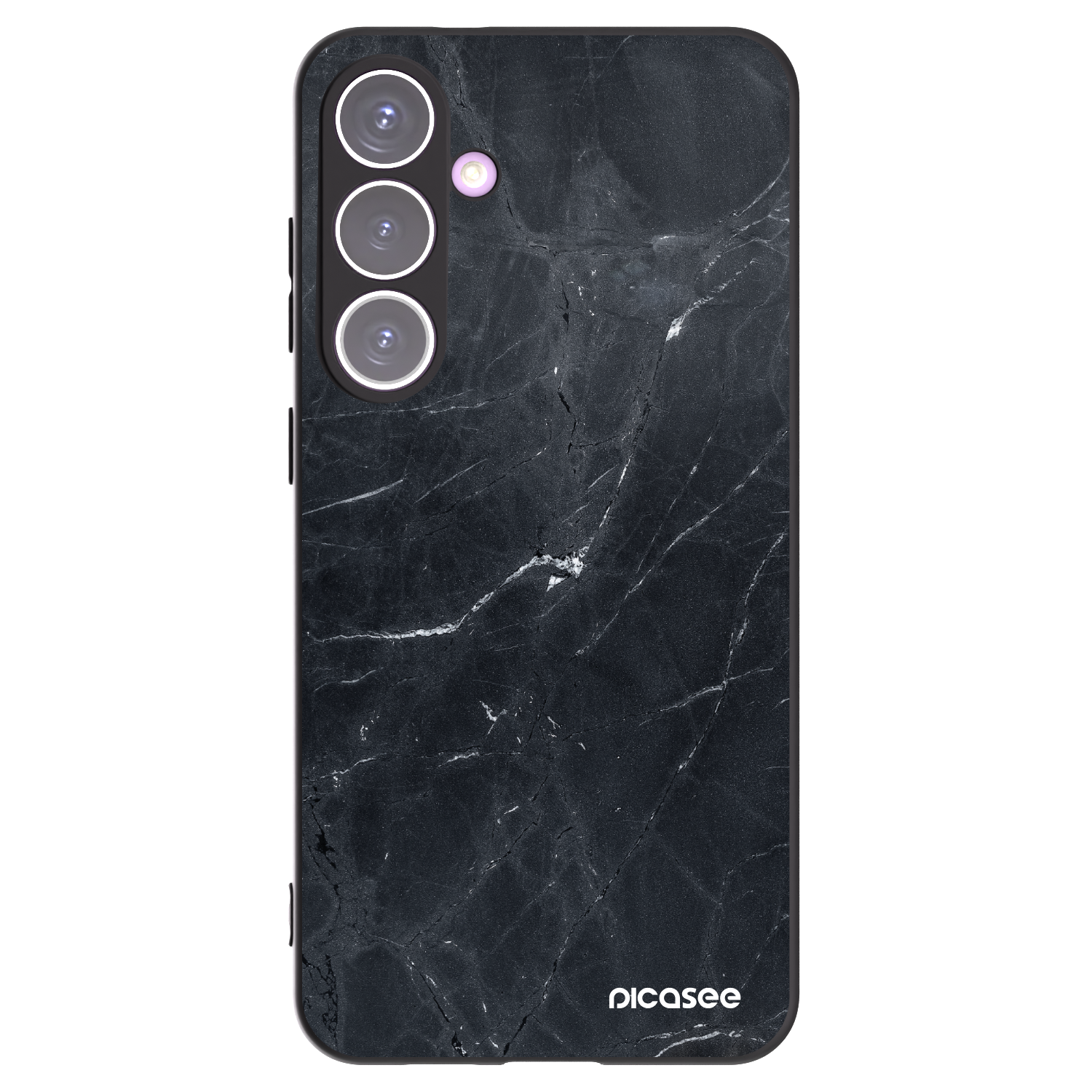 Picasee fekete szilikon tok az alábbi mobiltelefonokra Samsung Galaxy S24+ S926B 5G - Black marble