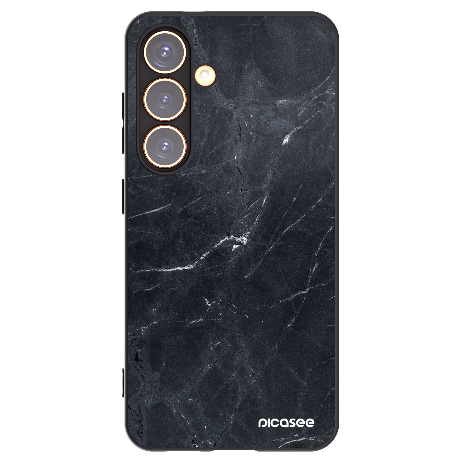 Picasee fekete szilikon tok az alábbi mobiltelefonokra Samsung Galaxy S24 S921B 5G - Black marble