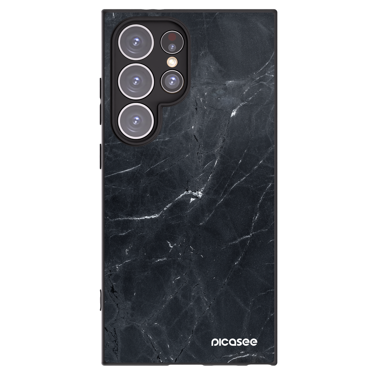 Picasee fekete szilikon tok az alábbi mobiltelefonokra Samsung Galaxy S24 Ultra S928B 5G - Black marble