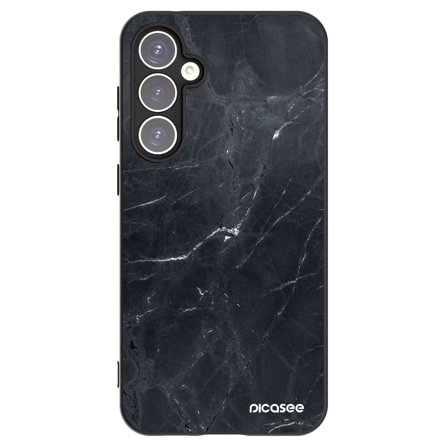 Picasee fekete szilikon tok az alábbi mobiltelefonokra Samsung Galaxy S23 FE S711B - Black marble