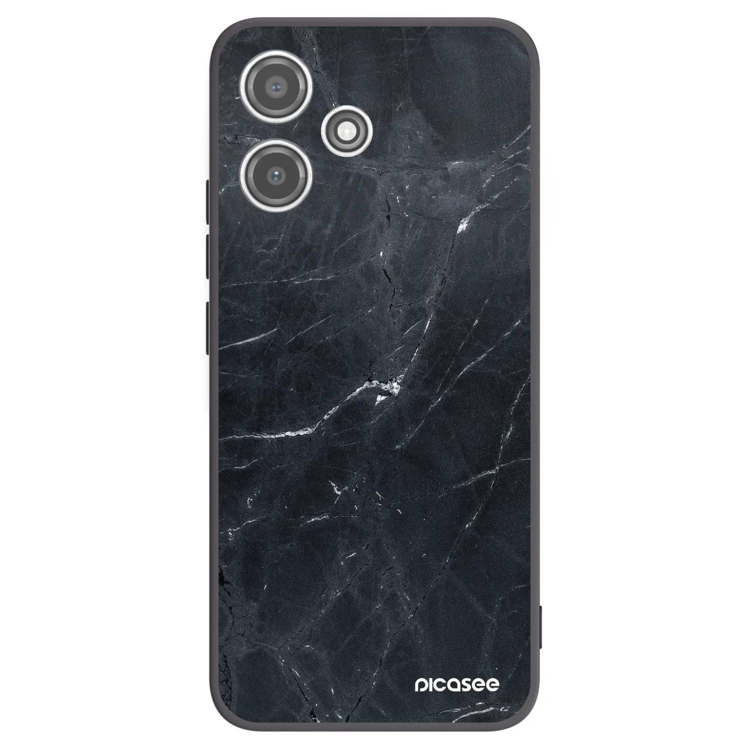 Picasee fekete szilikon tok az alábbi mobiltelefonokra Xiaomi Redmi 12 5G - Black marble