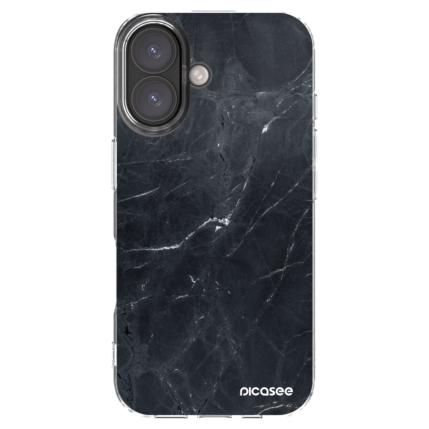 Picasee átlátszó szilikon tok az alábbi mobiltelefonokra Apple iPhone 16 - Black marble