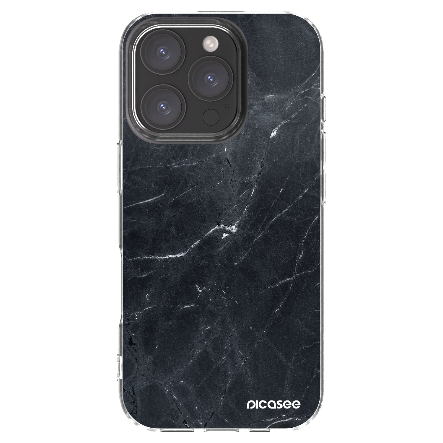 Picasee átlátszó szilikon tok az alábbi mobiltelefonokra Apple iPhone 16 Pro - Black marble