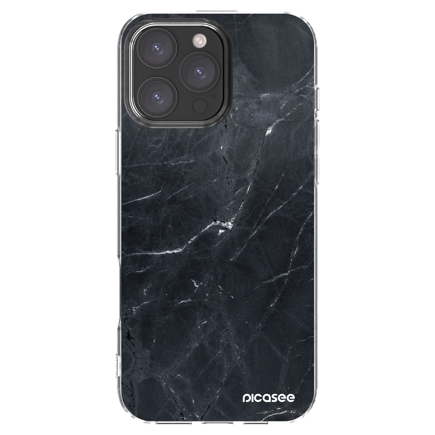 Picasee átlátszó szilikon tok az alábbi mobiltelefonokra Apple iPhone 16 Pro Max - Black marble