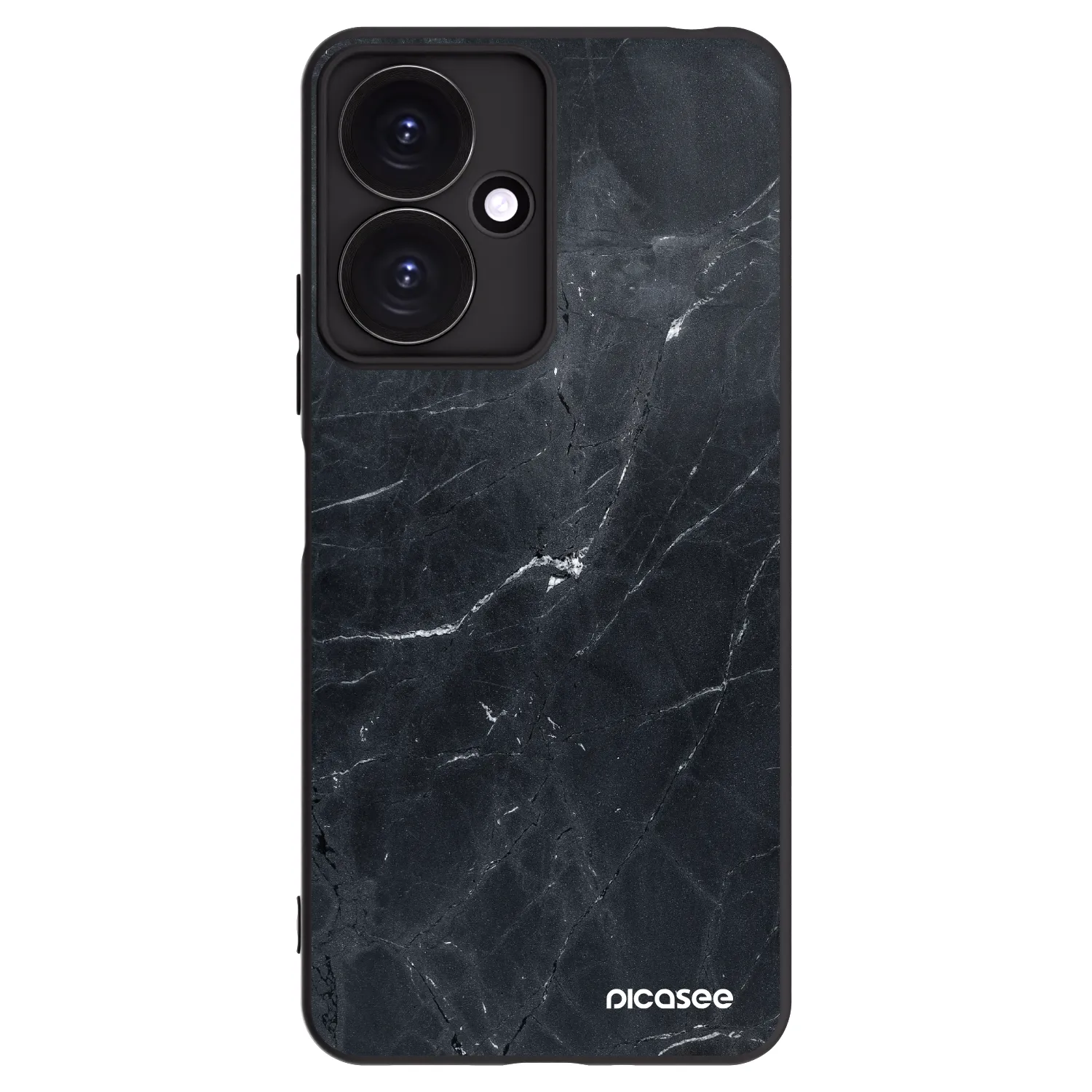 Picasee fekete szilikon tok az alábbi mobiltelefonokra Xiaomi Redmi 13C 5G - Black marble