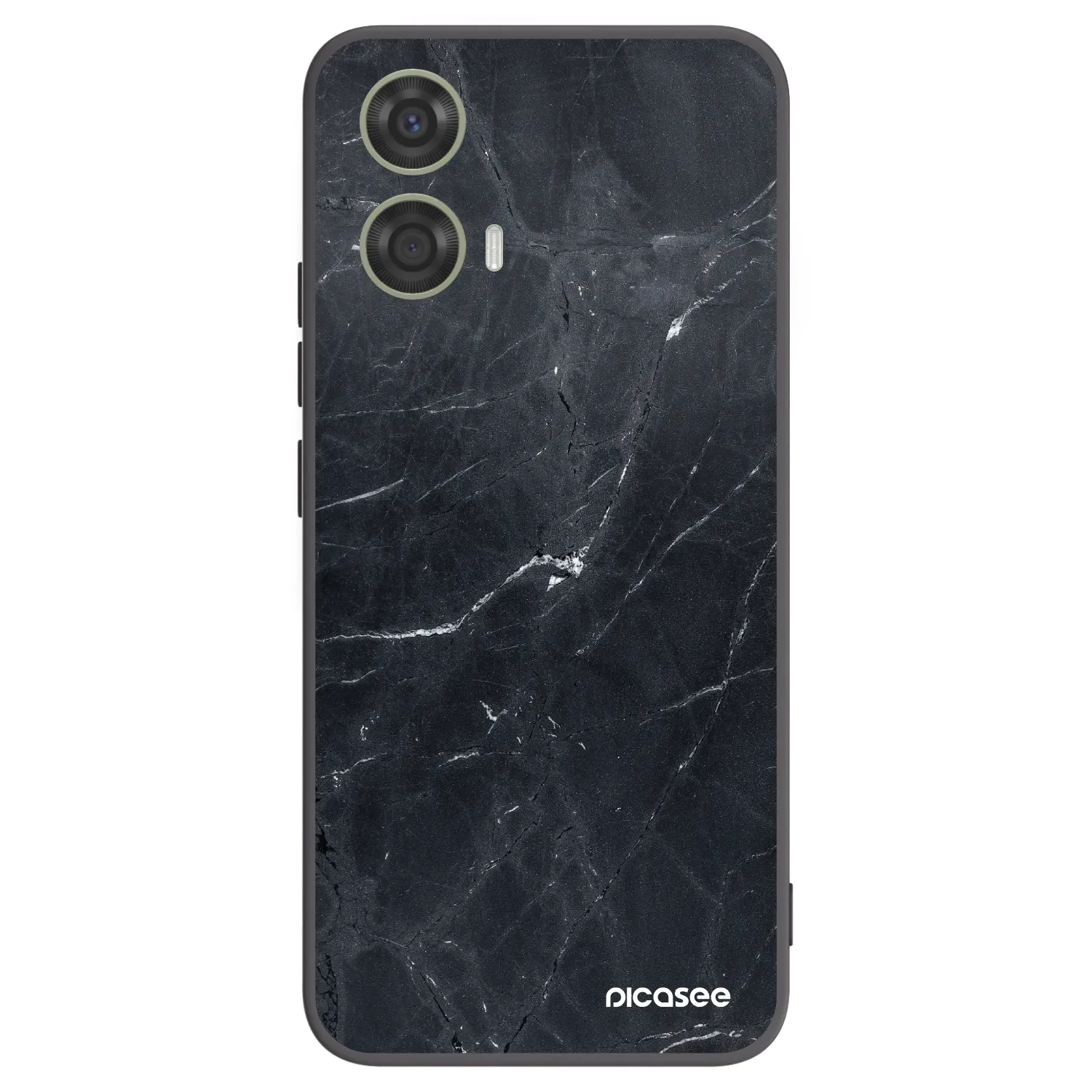 Picasee fekete szilikon tok az alábbi mobiltelefonokra Motorola Moto G24 - Black marble