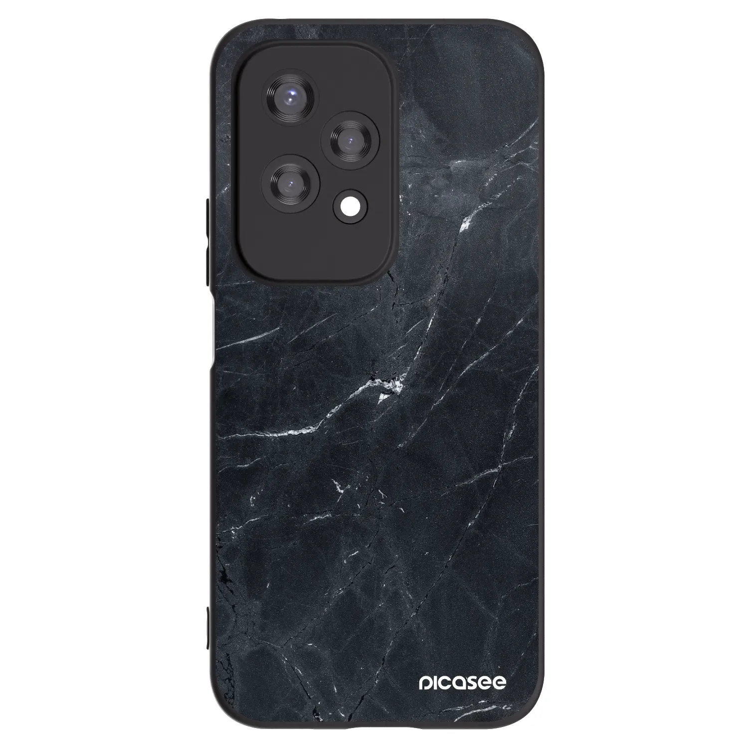 Picasee fekete szilikon tok az alábbi mobiltelefonokra Honor 200 Lite - Black marble