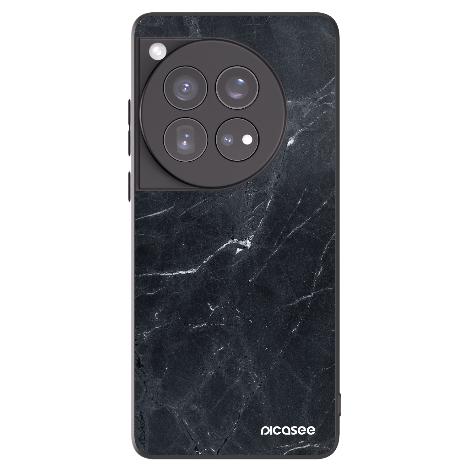 Picasee fekete szilikon tok az alábbi mobiltelefonokra OnePlus 12 5G - Black marble