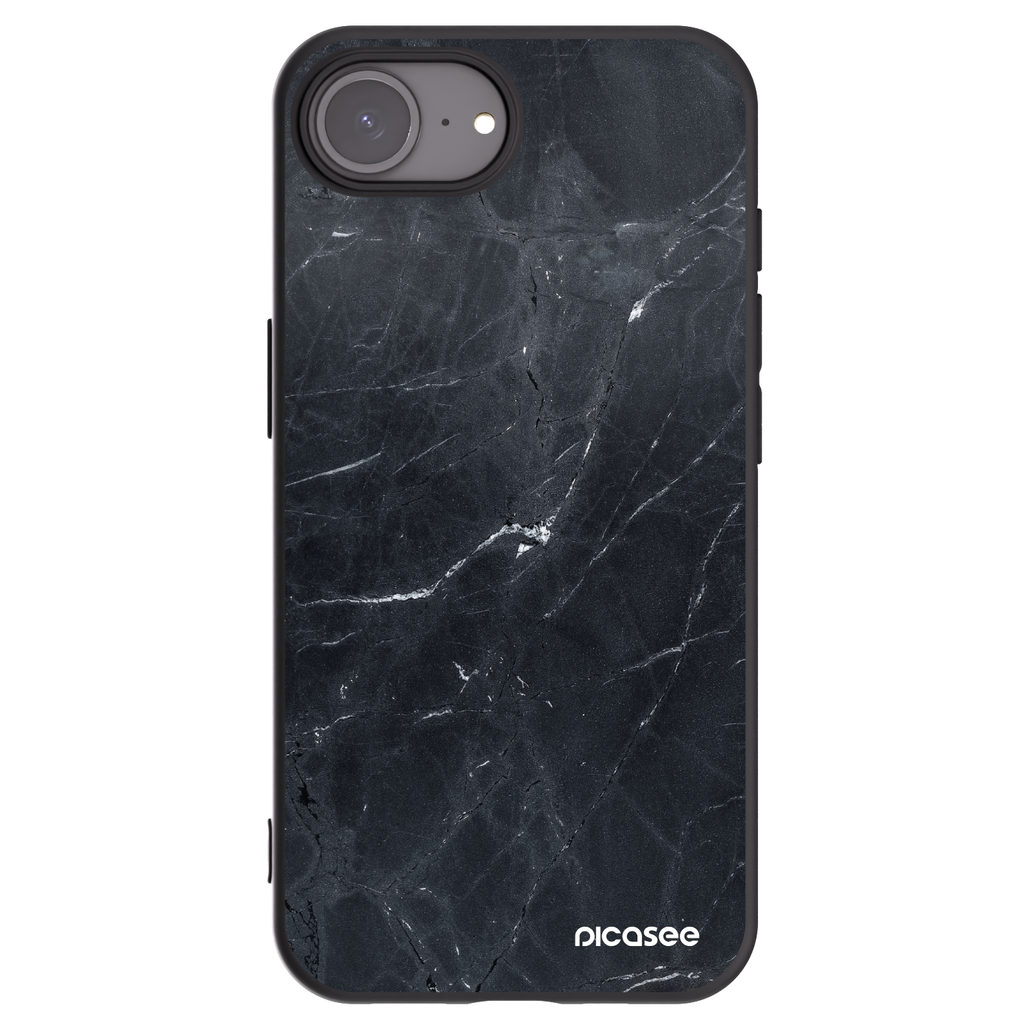 Picasee fekete szilikon tok az alábbi mobiltelefonokra Apple iPhone 16e - Black marble