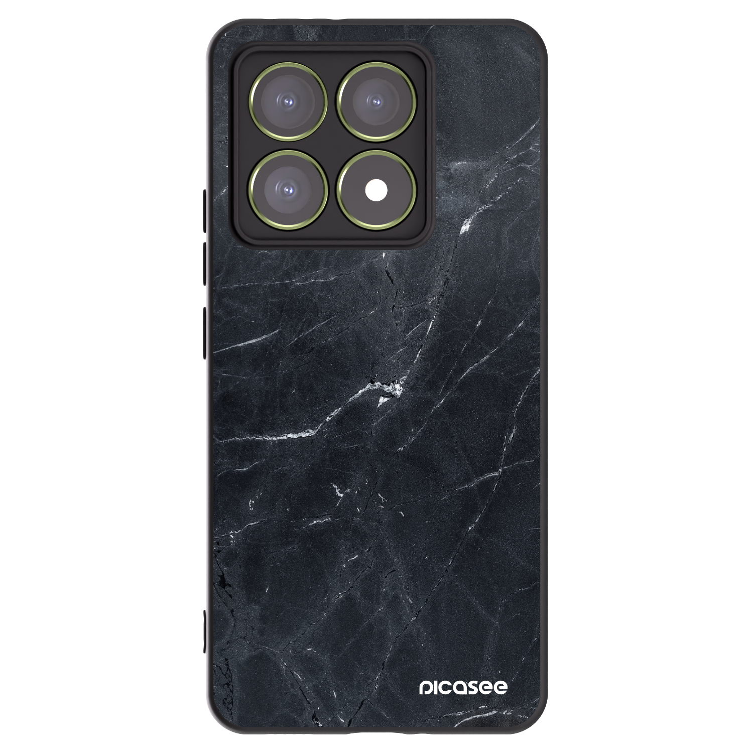 Picasee fekete szilikon tok az alábbi mobiltelefonokra Xiaomi 14T - Black marble