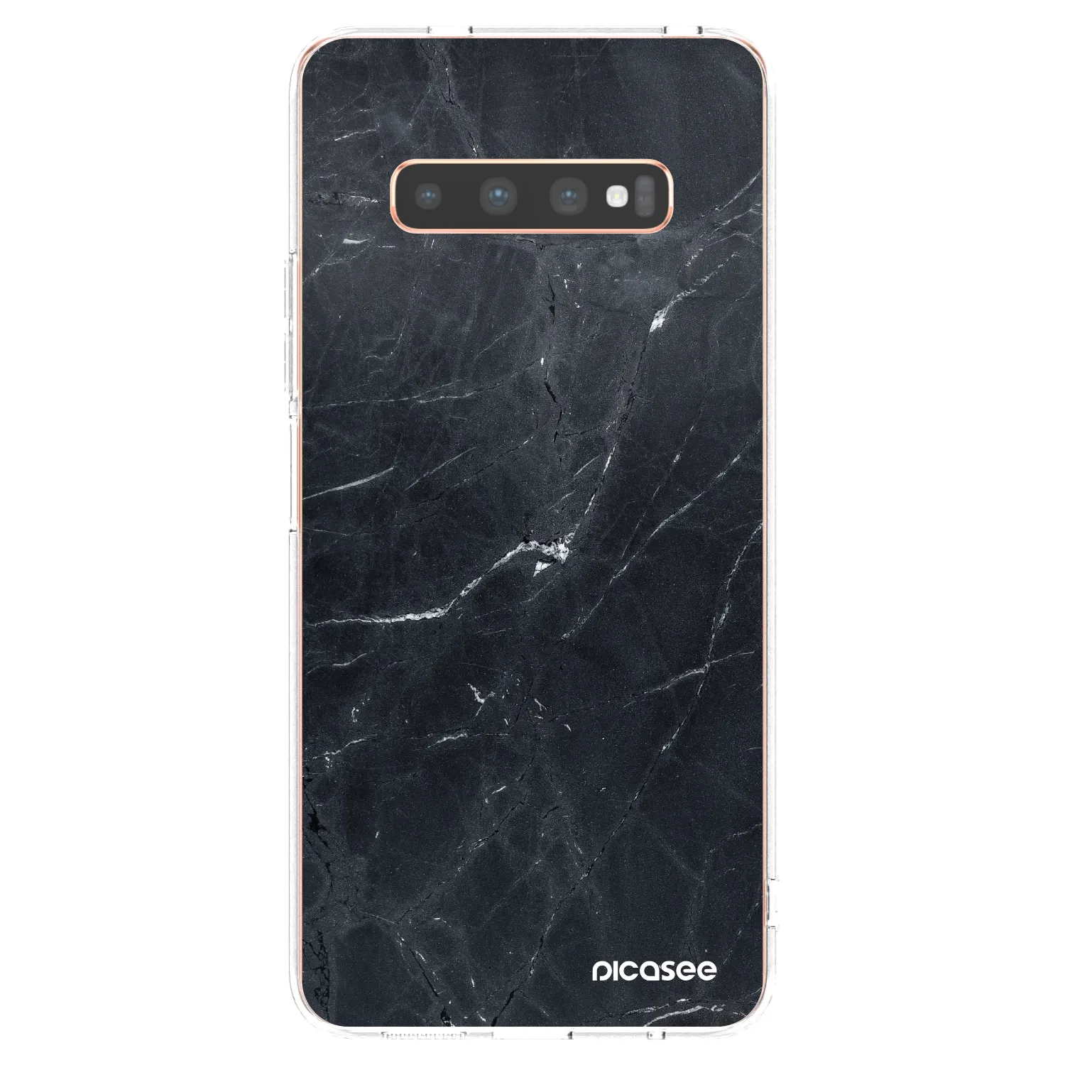 Picasee átlátszó szilikon tok az alábbi mobiltelefonokra Samsung Galaxy S10 Plus G975 - Black marble