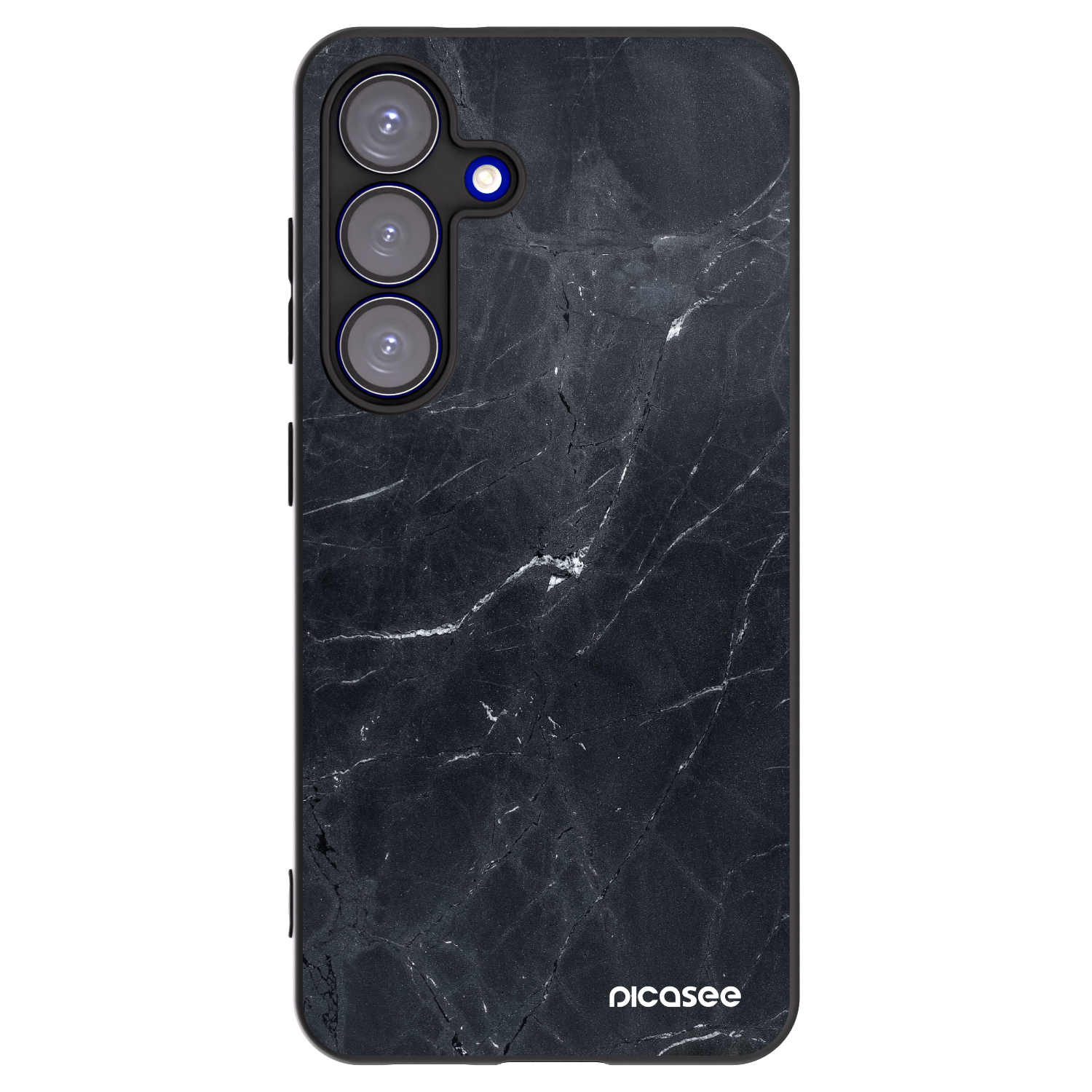 Picasee fekete szilikon tok az alábbi mobiltelefonokra Samsung Galaxy S25 5G - Black marble