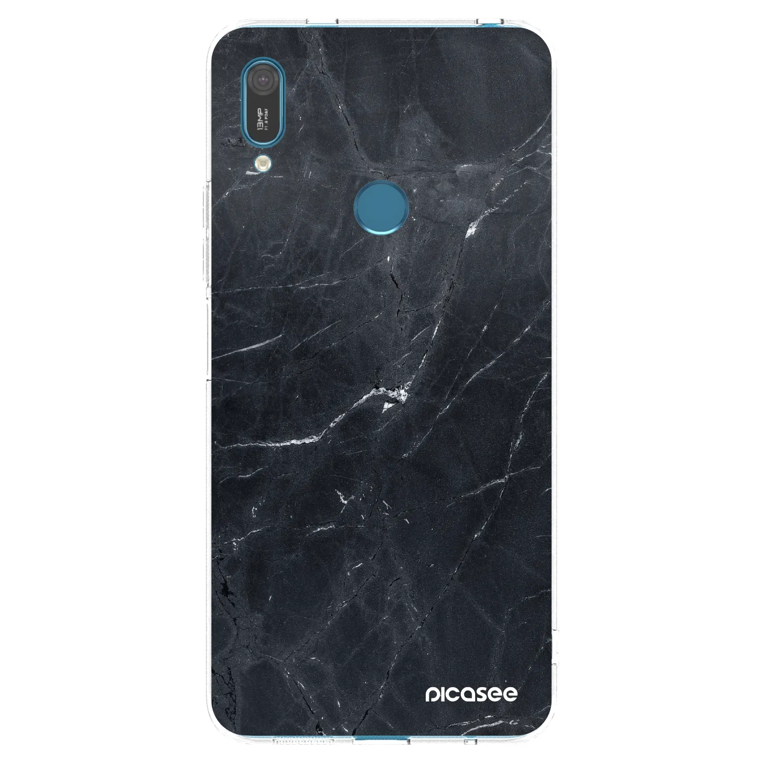 Picasee átlátszó szilikon tok az alábbi mobiltelefonokra Huawei Y7 2019 - Black marble