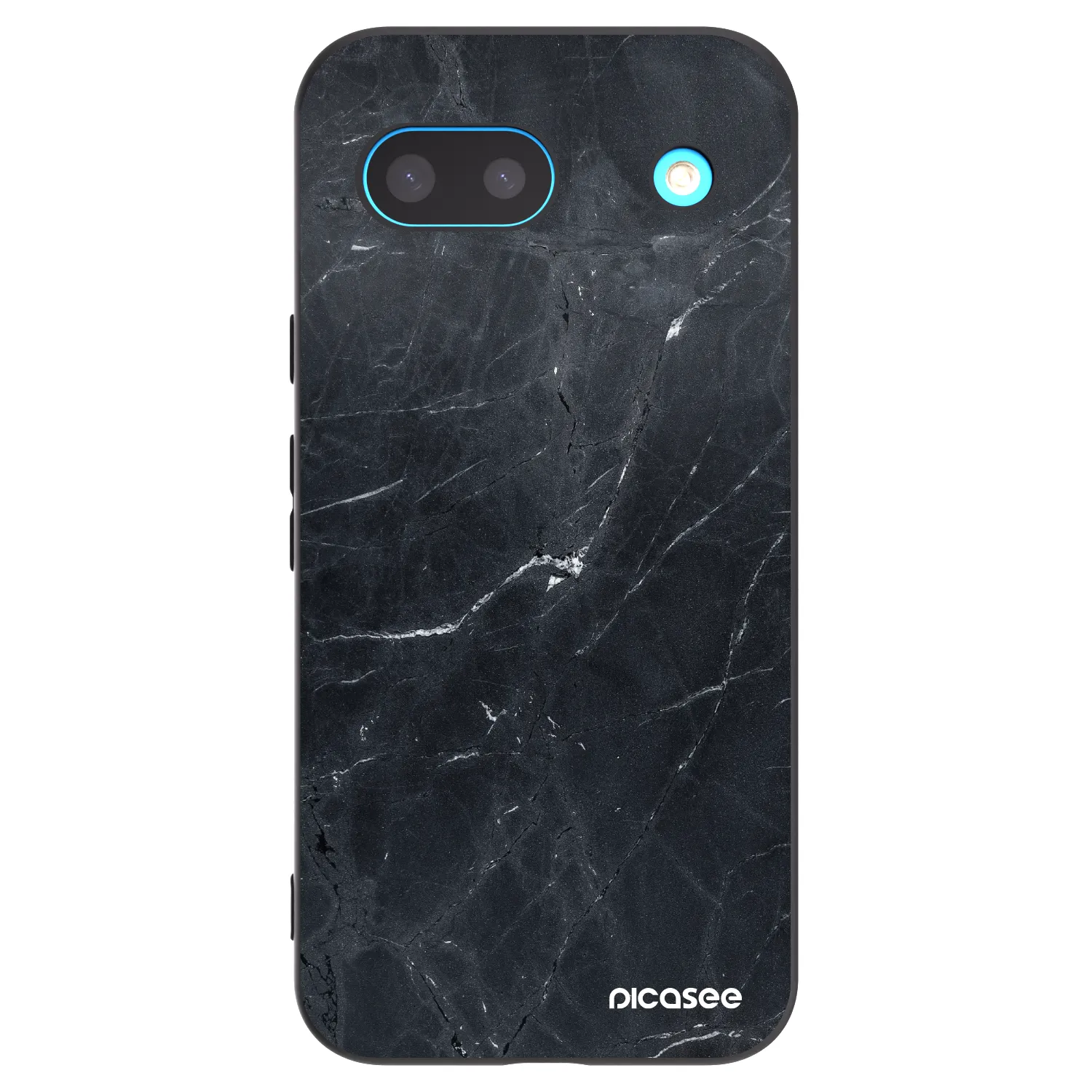 Picasee fekete szilikon tok az alábbi mobiltelefonokra Google Pixel 8a - Black marble