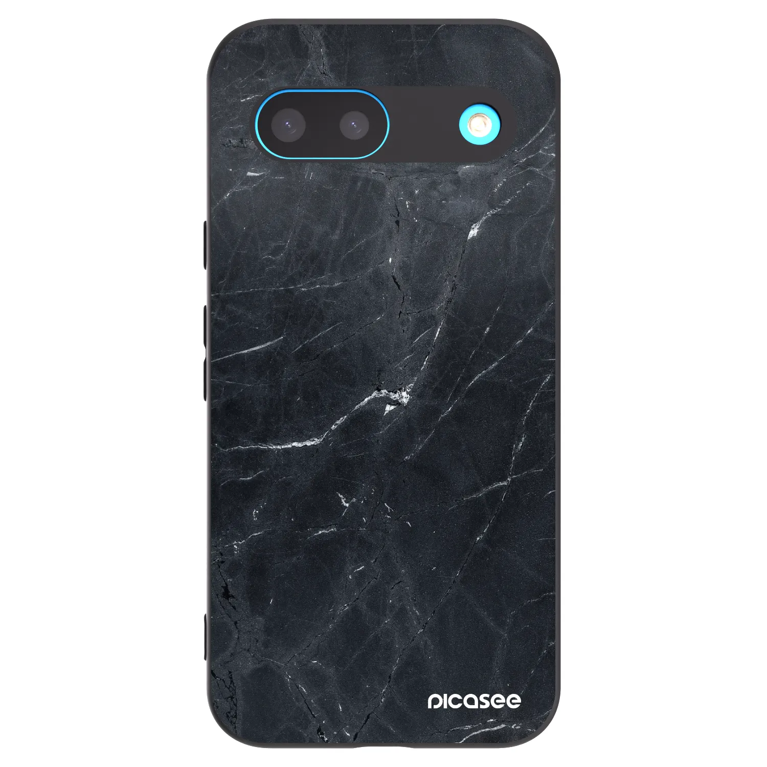 Picasee fekete szilikon tok az alábbi mobiltelefonokra Google Pixel 8 - Black marble