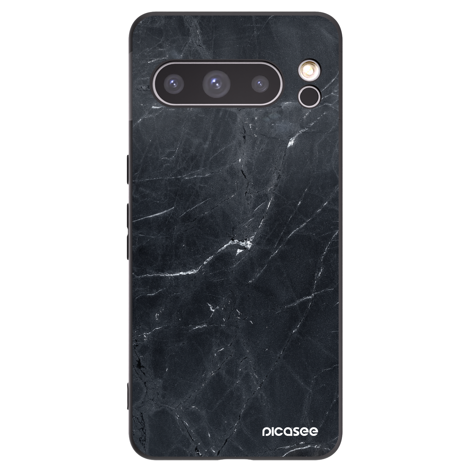 Picasee fekete szilikon tok az alábbi mobiltelefonokra Google Pixel 8 Pro - Black marble