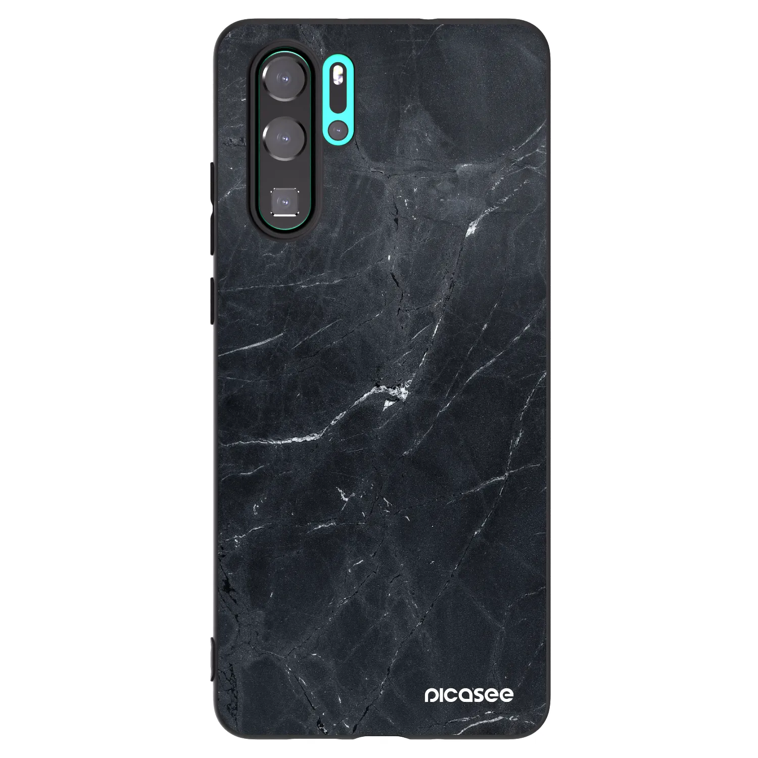 Picasee fekete szilikon tok az alábbi mobiltelefonokra Huawei P30 Pro - Black marble
