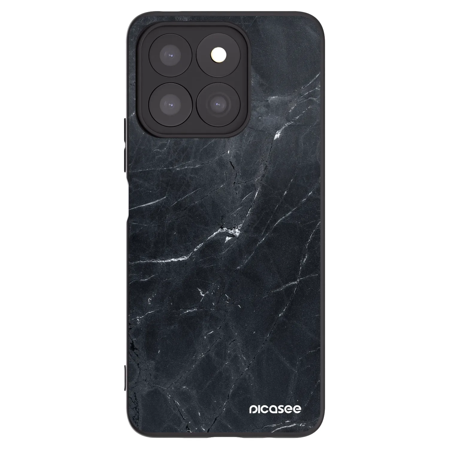 Picasee fekete szilikon tok az alábbi mobiltelefonokra Honor X8c - Black marble
