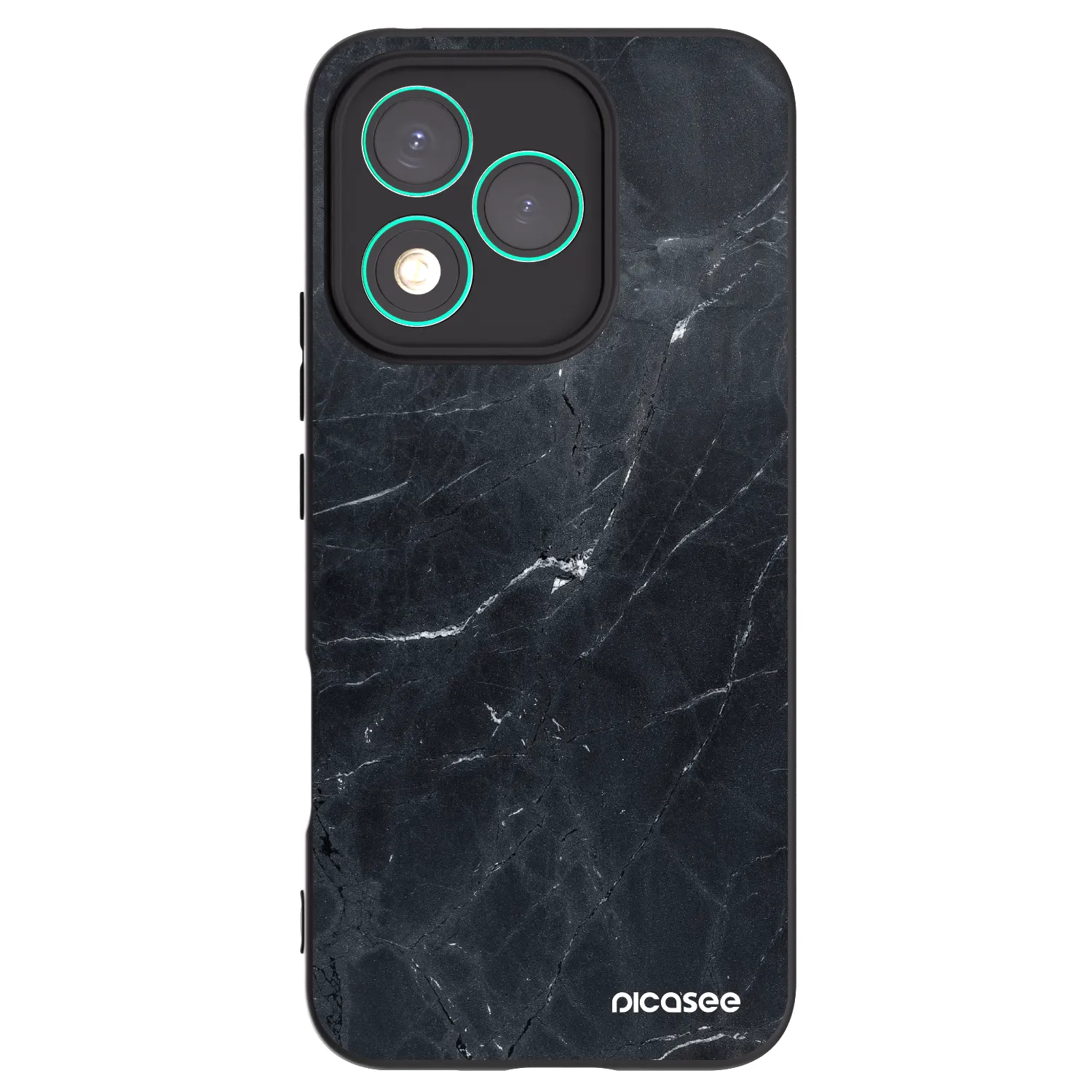 Picasee fekete szilikon tok az alábbi mobiltelefonokra Honor 400 Lite 5G - Black marble